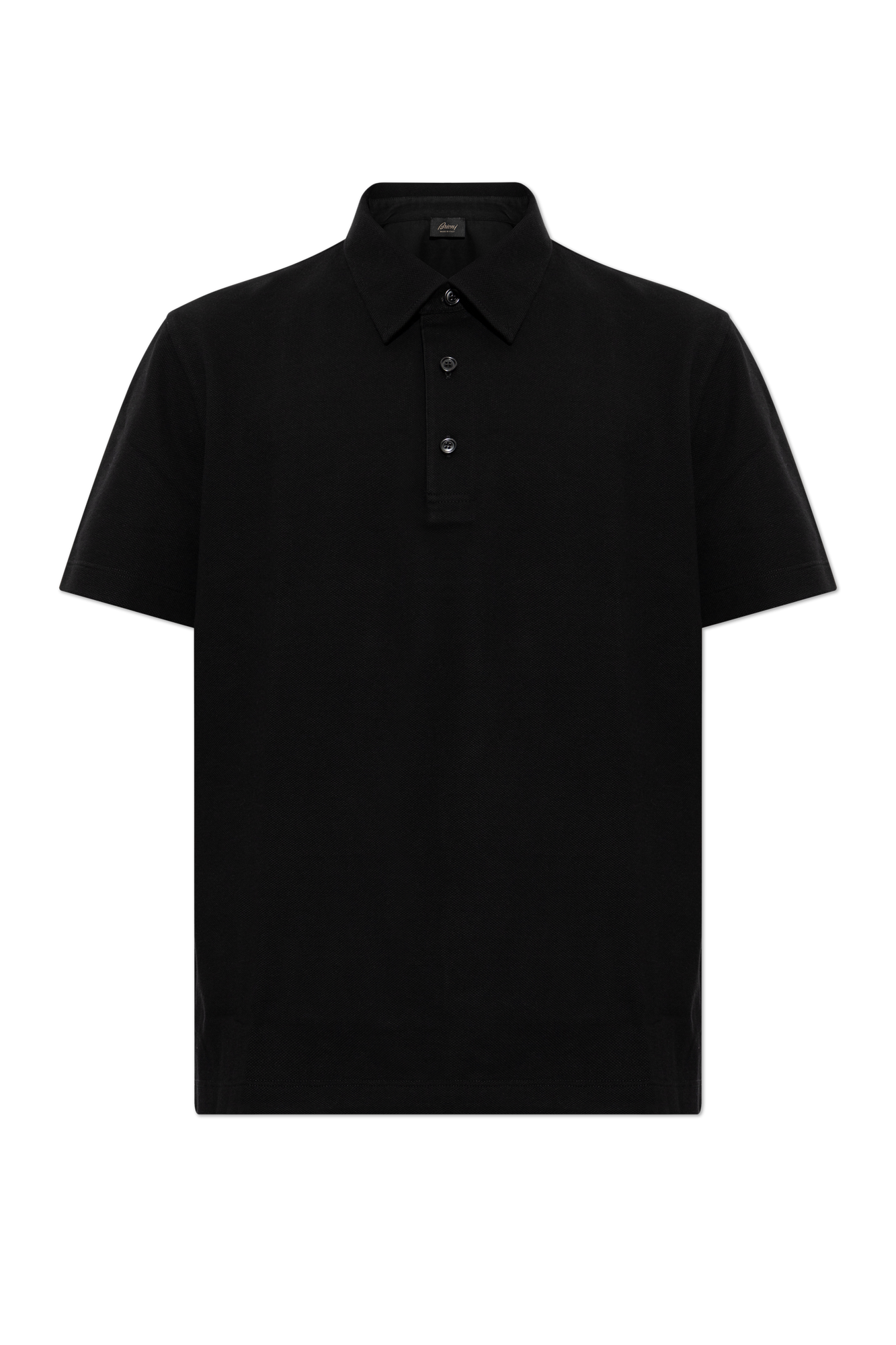 Brioni Polo Z Wyszytym Logo, Mężczyźni, Czarny
