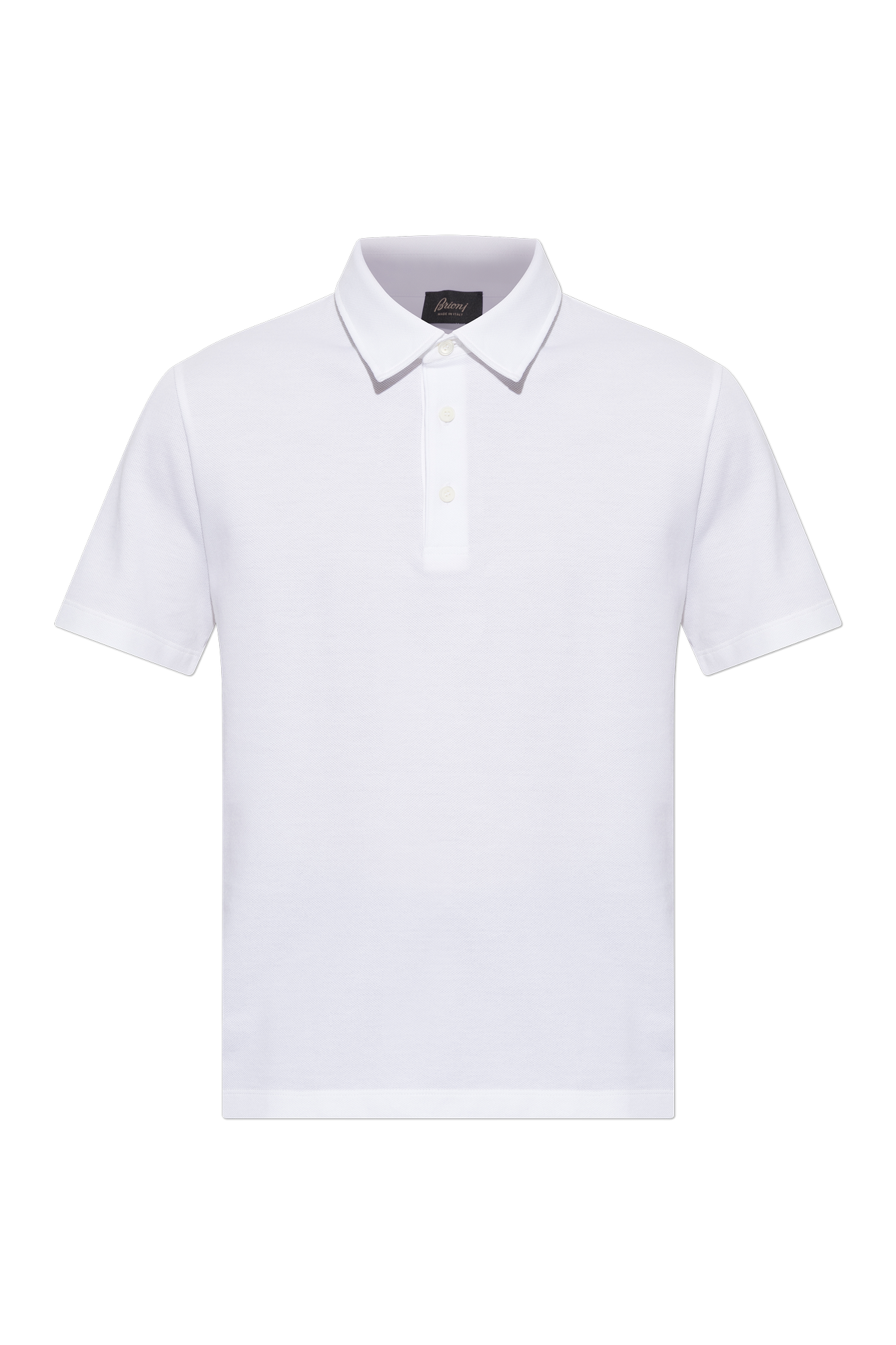 Brioni Bawełniane Polo, Mężczyźni, Biały