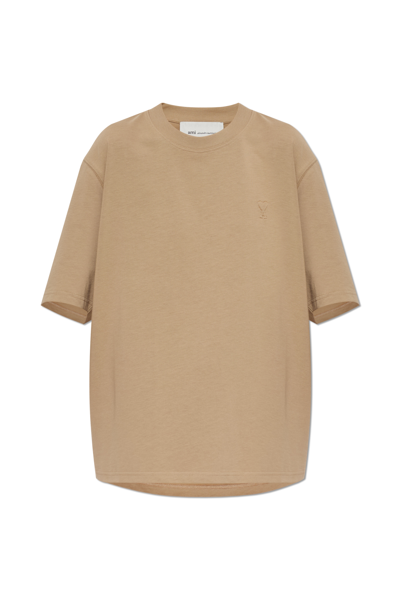 Ami Alexandre Mattiussi T-shirt Z Logo, Kobiety, Beżowy