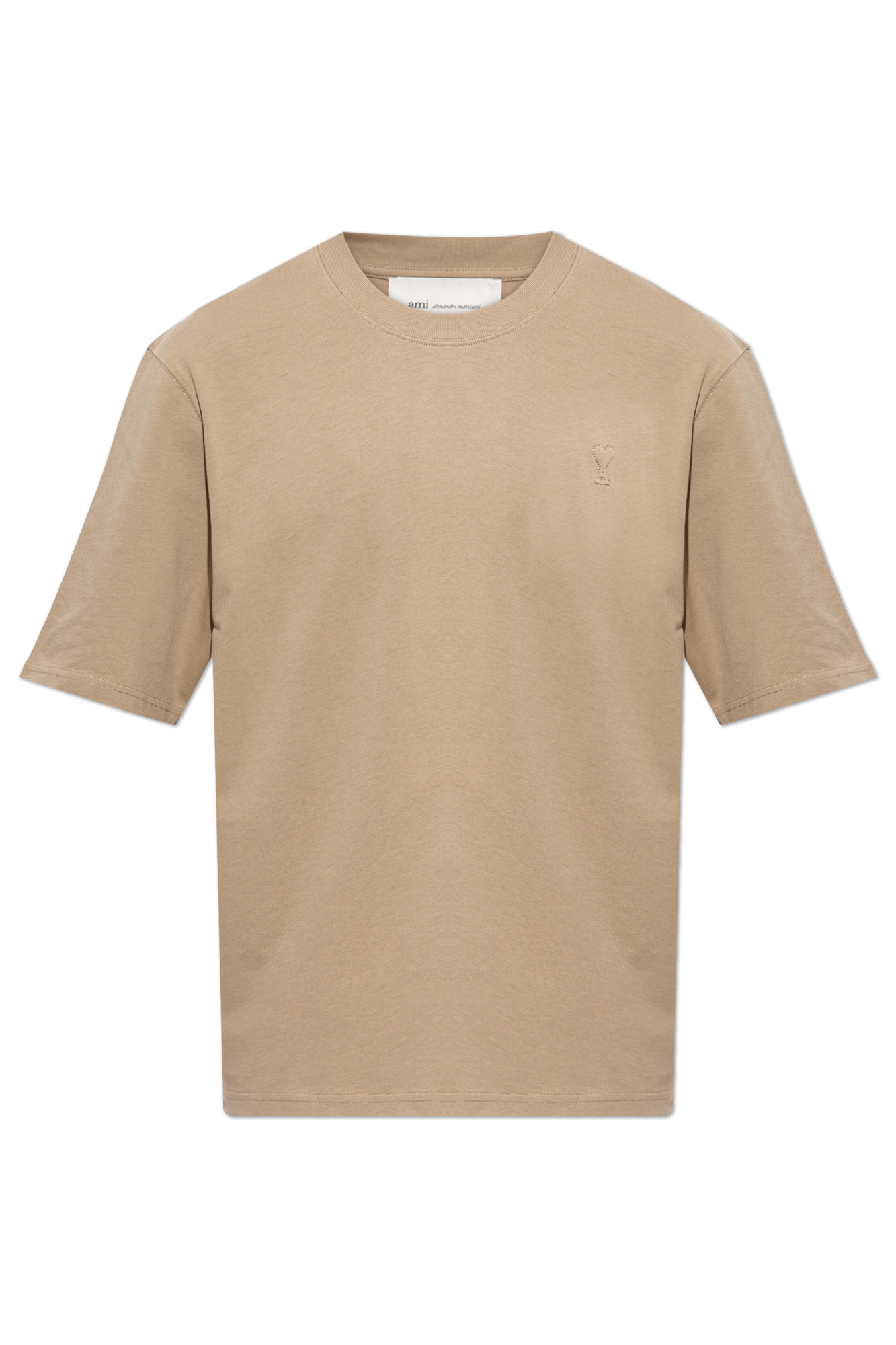 Ami Alexandre Mattiussi T-shirt Z Logo, Mężczyźni, Beżowy