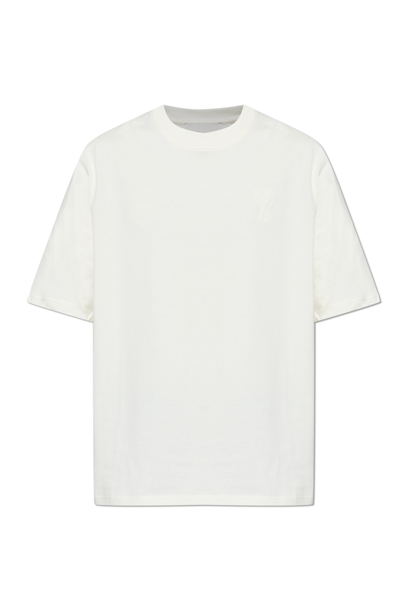 Ami Alexandre Mattiussi T-shirt Z Logo, Mężczyźni, Kremowy