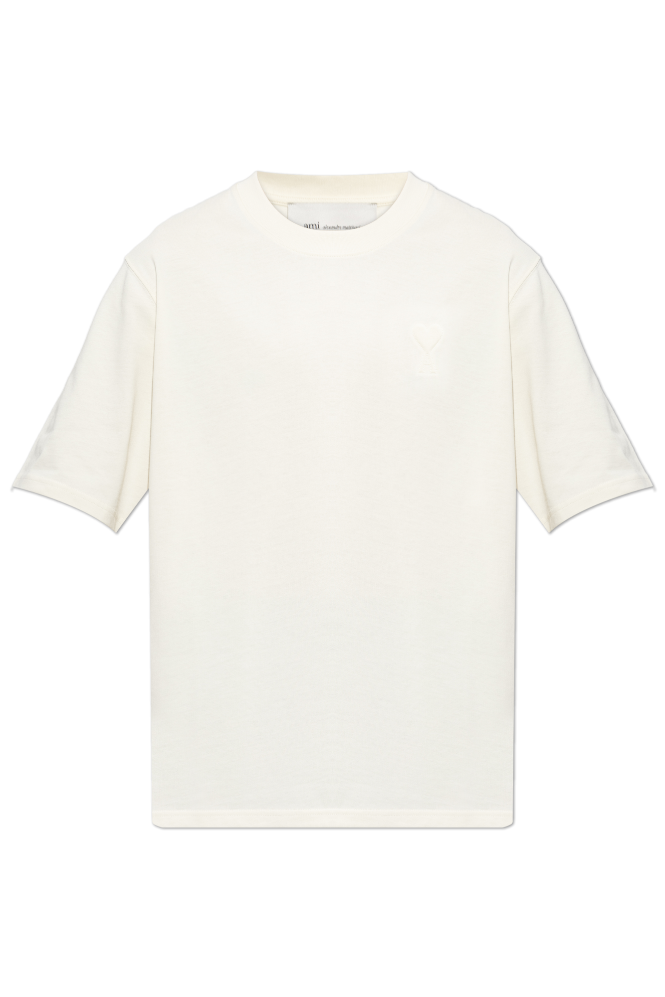 Ami Alexandre Mattiussi T-shirt Z Logo, Mężczyźni, Kremowy