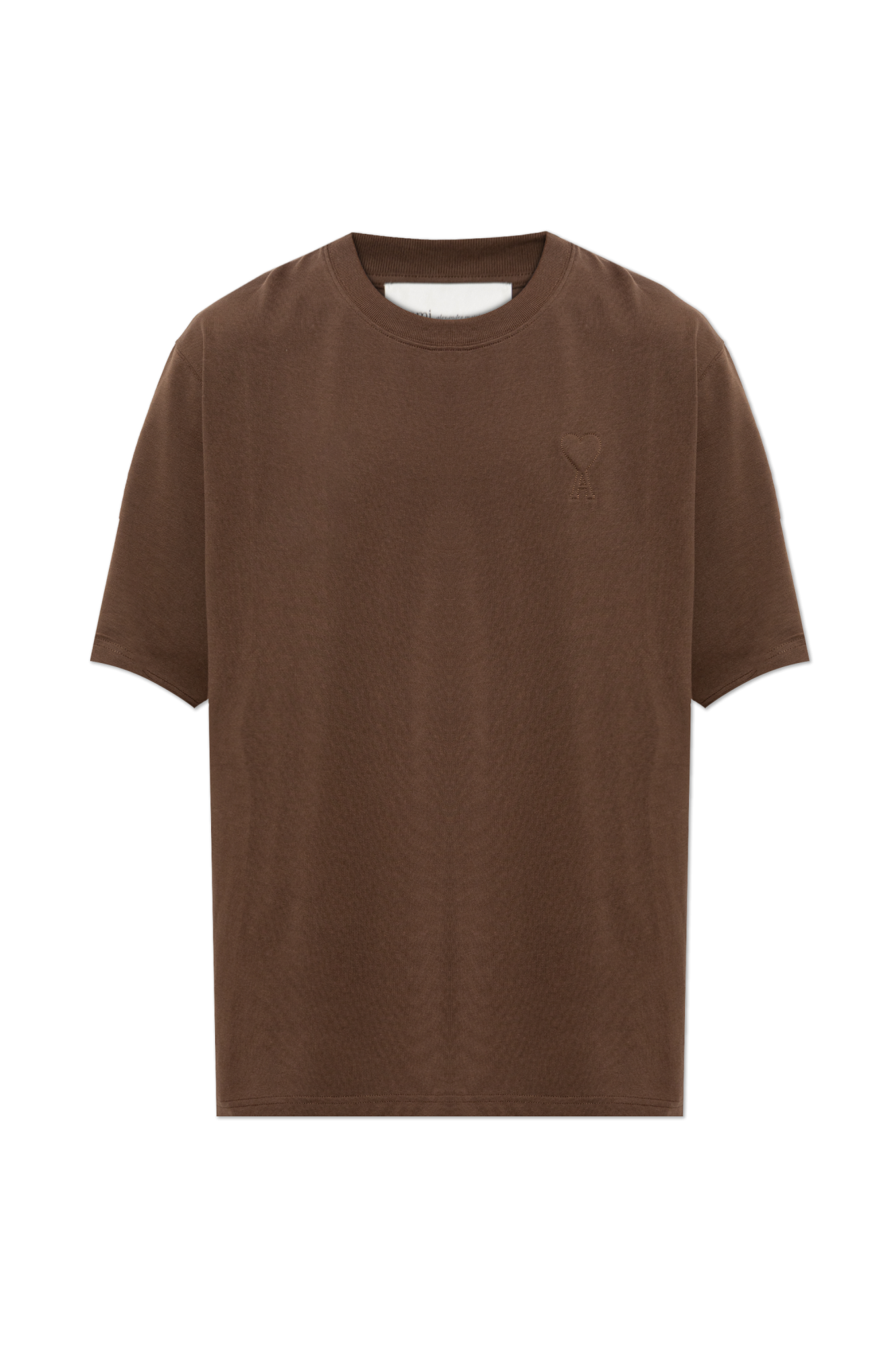 Ami Alexandre Mattiussi T-shirt Z Logo, Mężczyźni, Brązowy