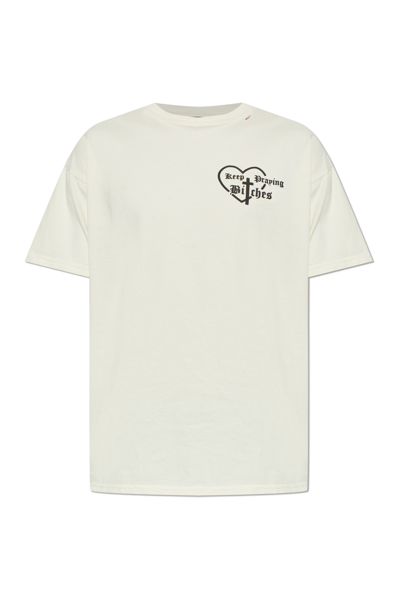 Willy Chavarria T-shirt Z Nadrukiem, Mężczyźni, Kremowy