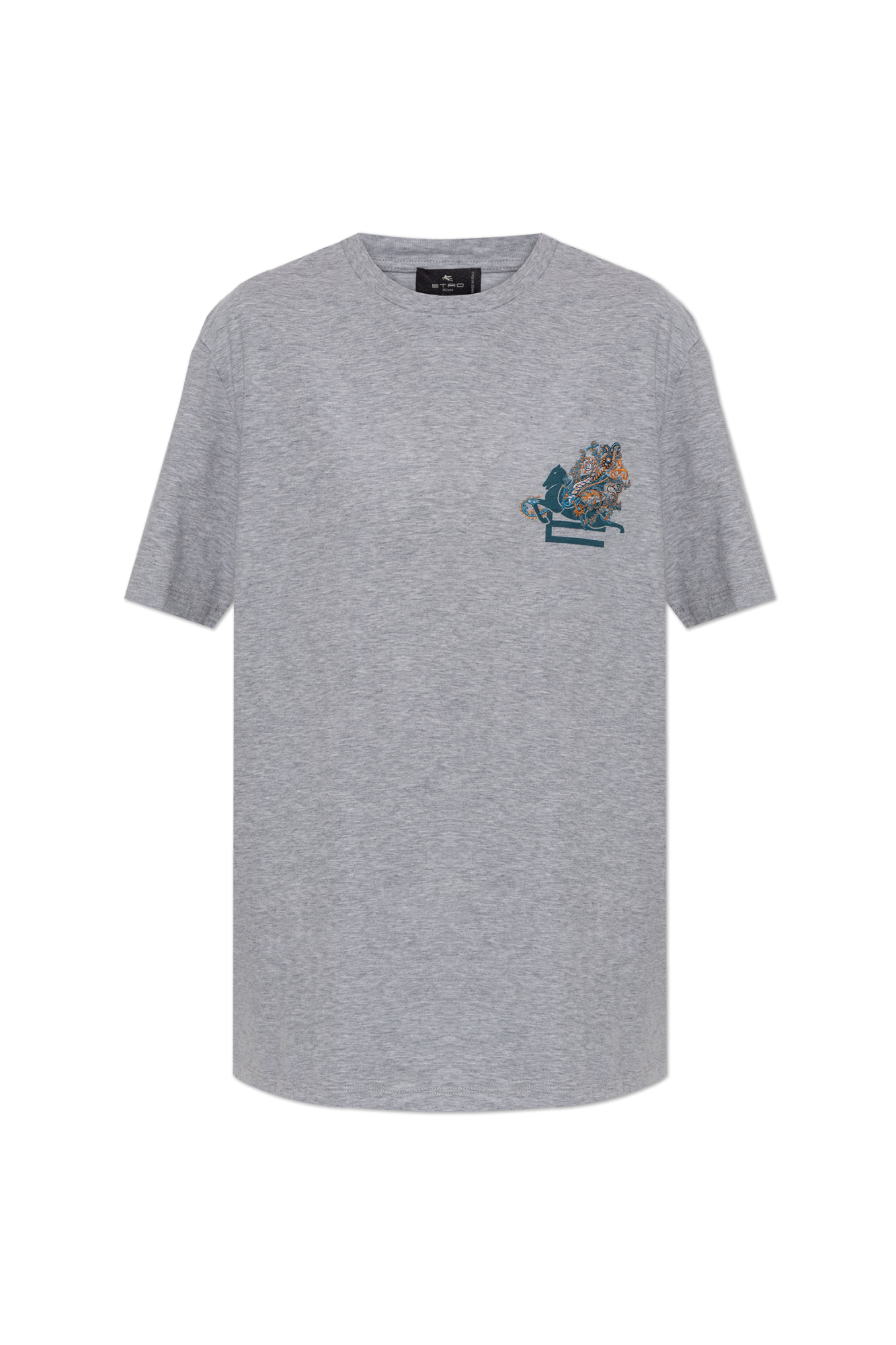 Etro T-shirt Z Logo, Kobiety, Szary