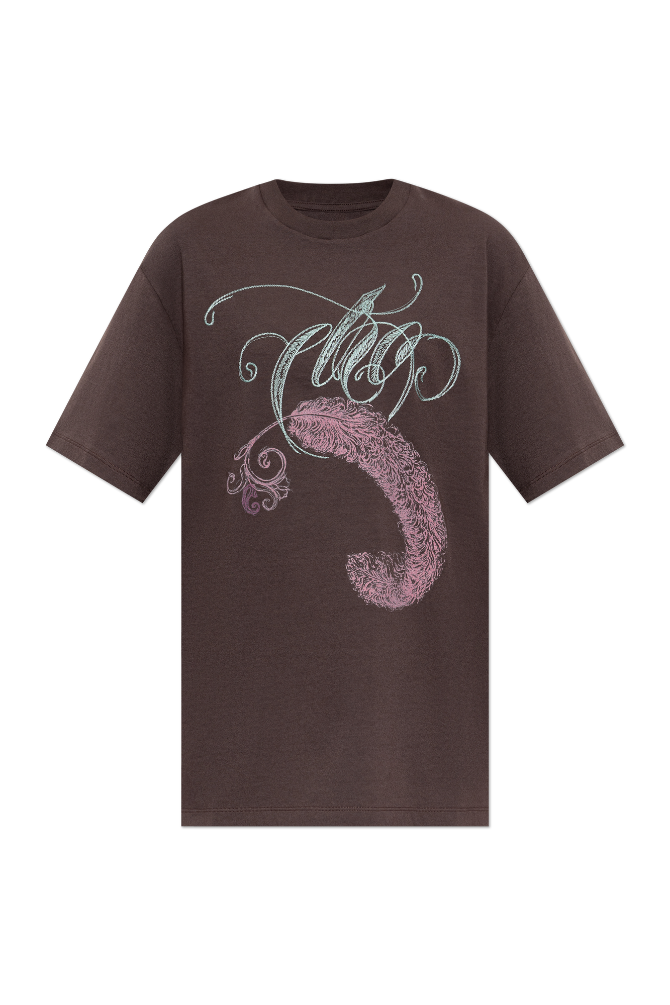 Etro Bawełniany T-shirt Z Nadrukiem, Kobiety, Brązowy
