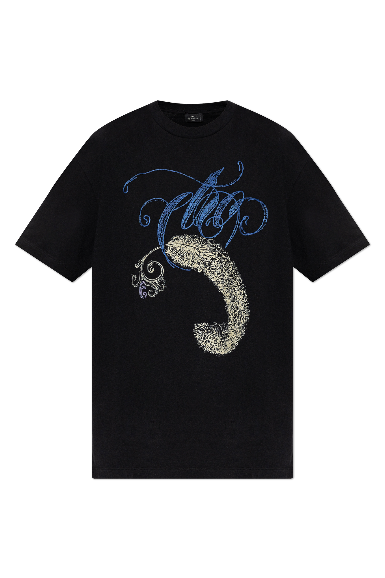 Etro Bawełniany T-shirt Z Nadrukiem, Kobiety, Czarny
