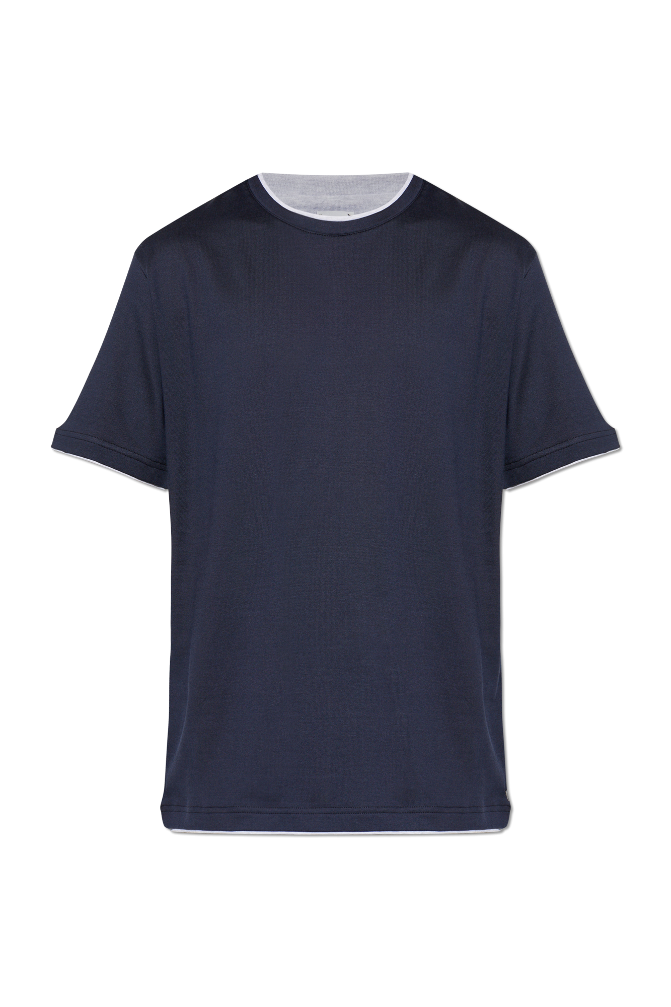 Eleventy Bawełniany T-shirt Z Okrągłym Dekoltem, Mężczyźni, Granatowy
