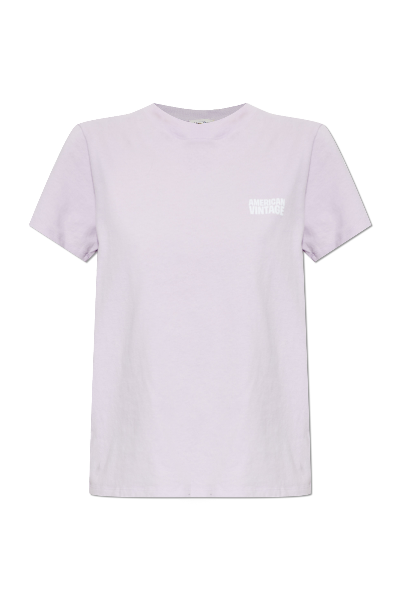 American Vintage T-shirt Z Nadrukowanym Logo, Kobiety, Fioletowy