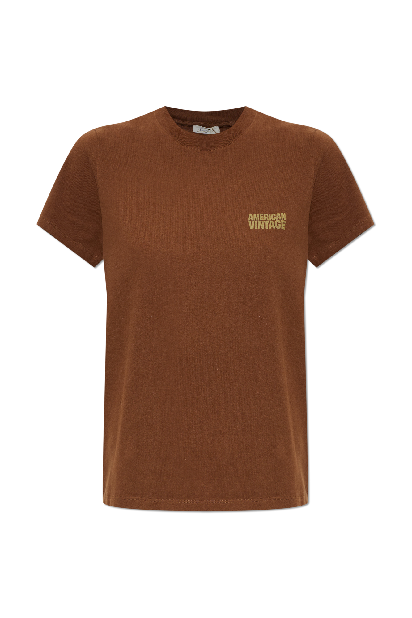 American Vintage T-shirt Z Nadrukowanym Logo, Kobiety, Brązowy