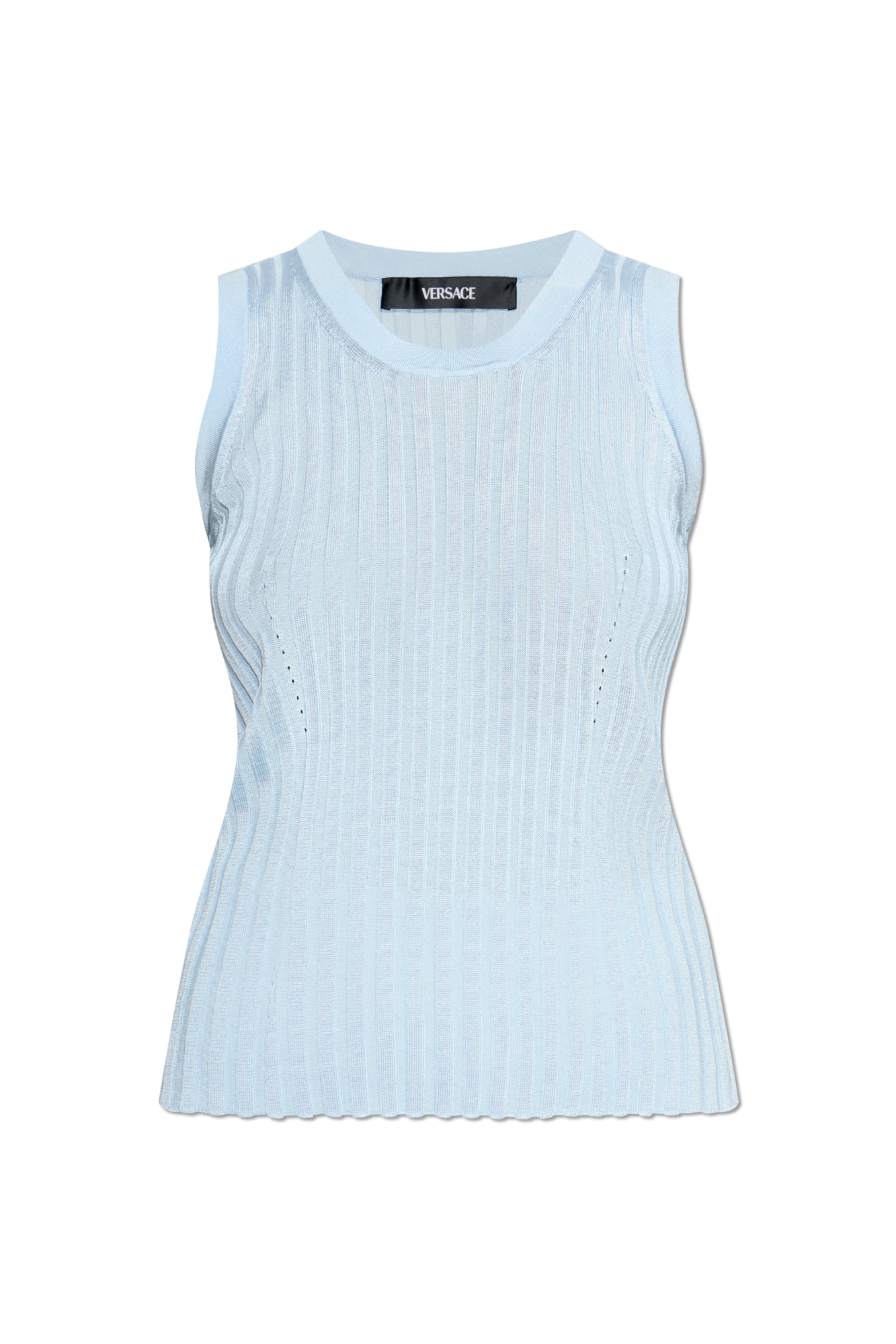 Versace Prążkowany Top Bez Rękawów, Kobiety, Niebieski