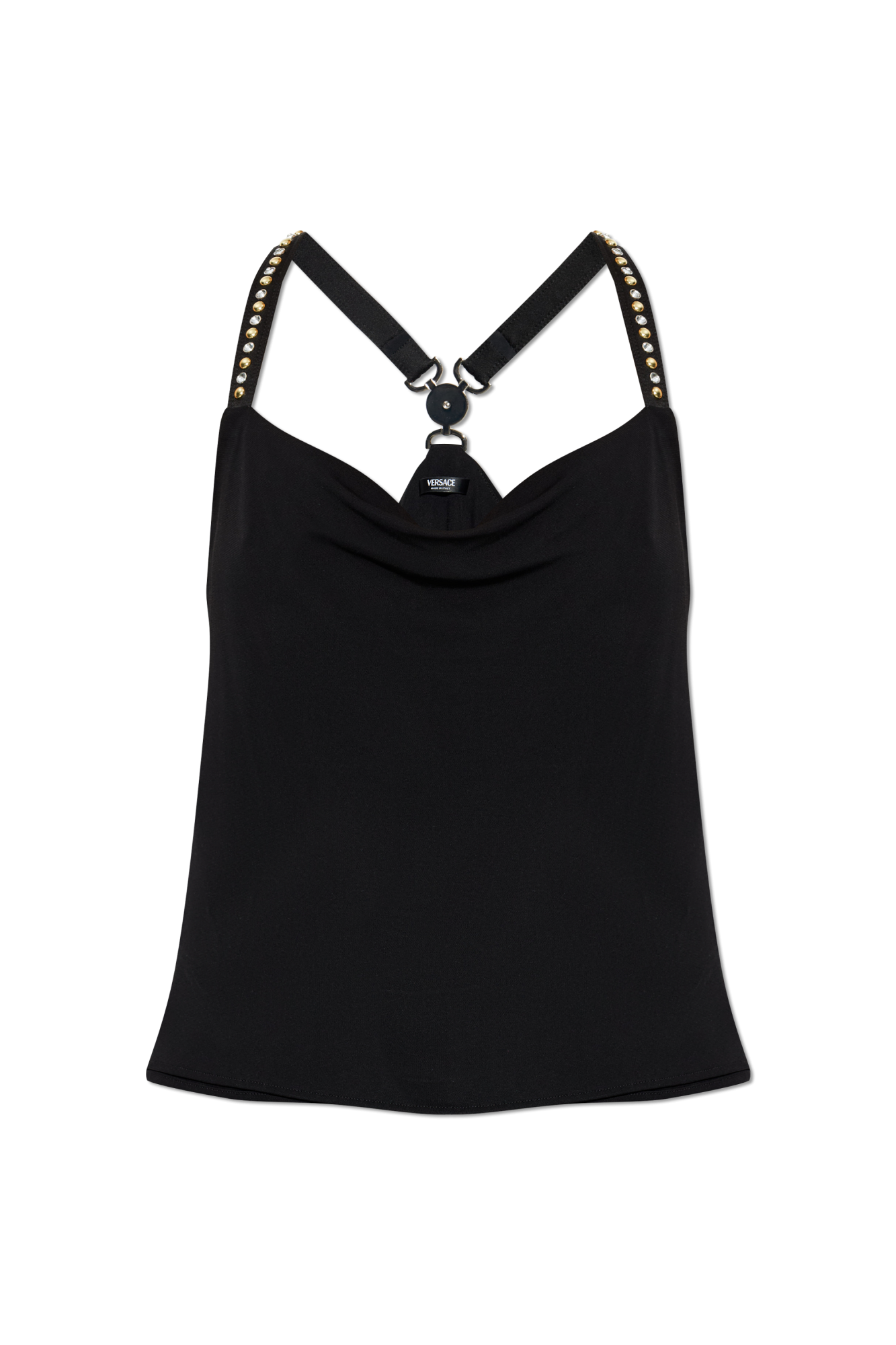 Versace Top Z Cekinami, Kobiety, Czarny