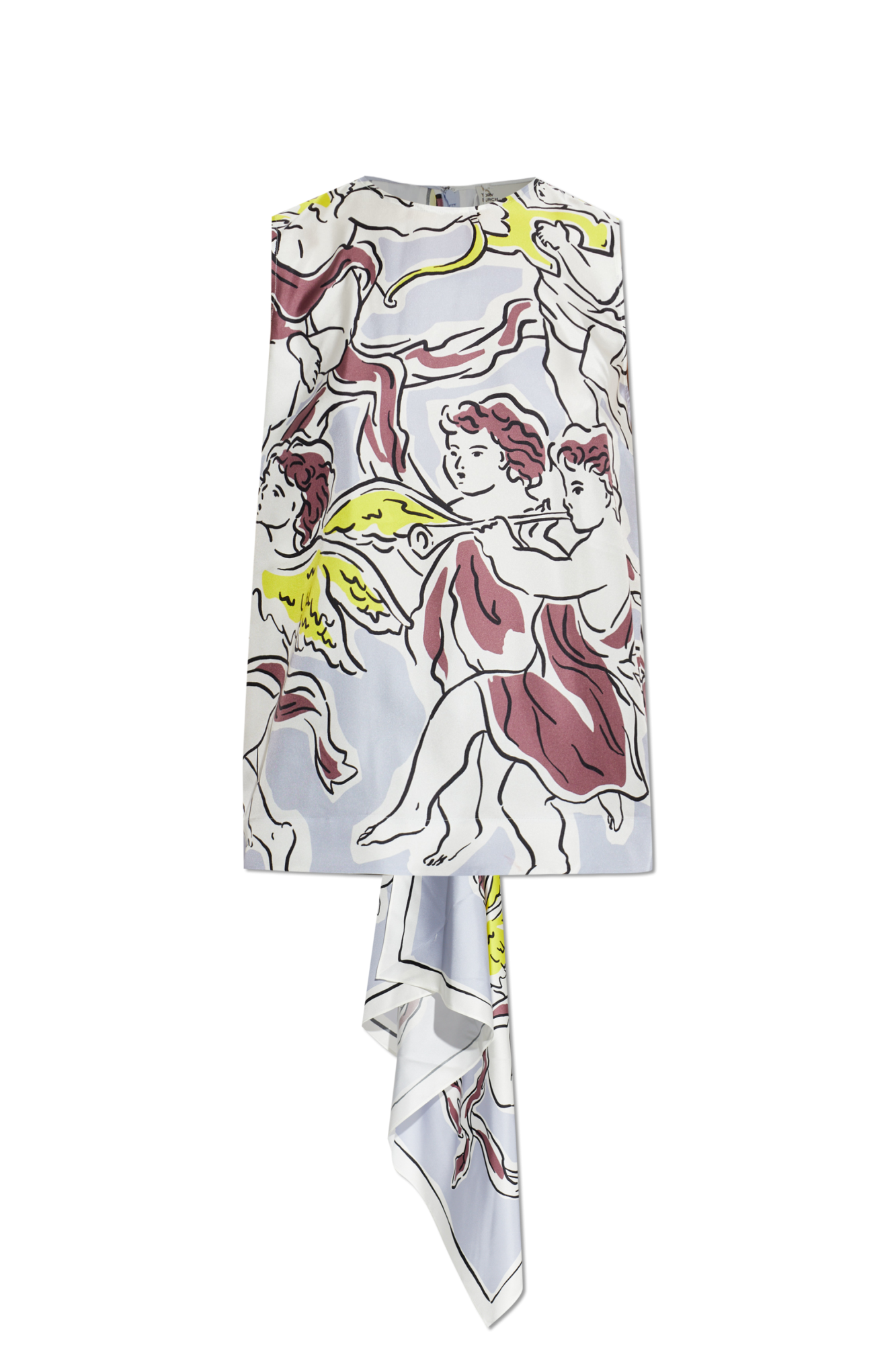 Tory Burch Jedwabny Top Z Szalem, Kobiety, Multikolor