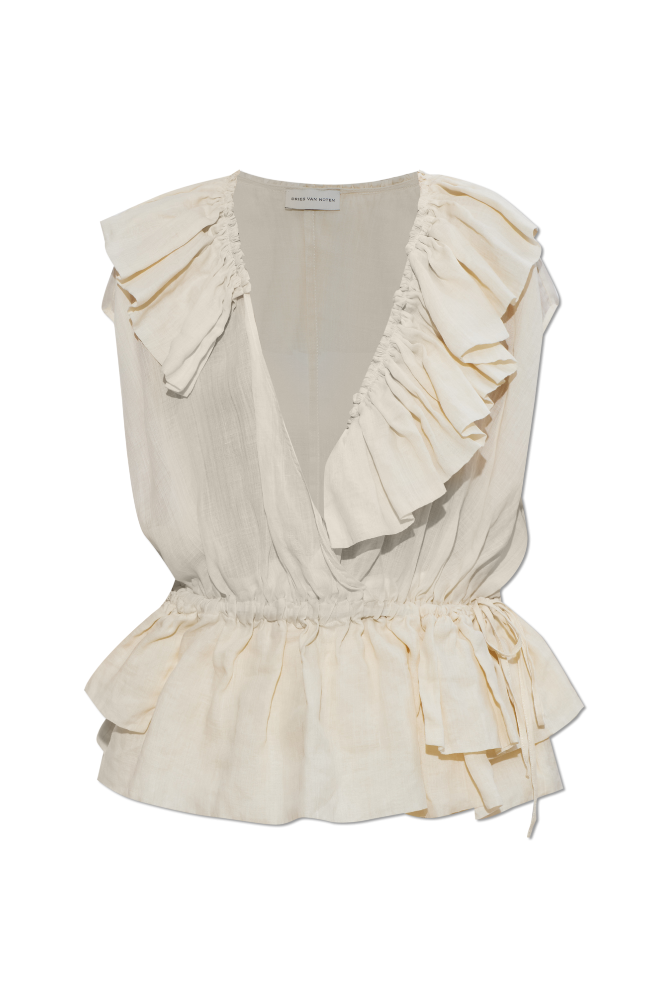 Dries Van Noten Top `Cally`, Kobiety, Kremowy
