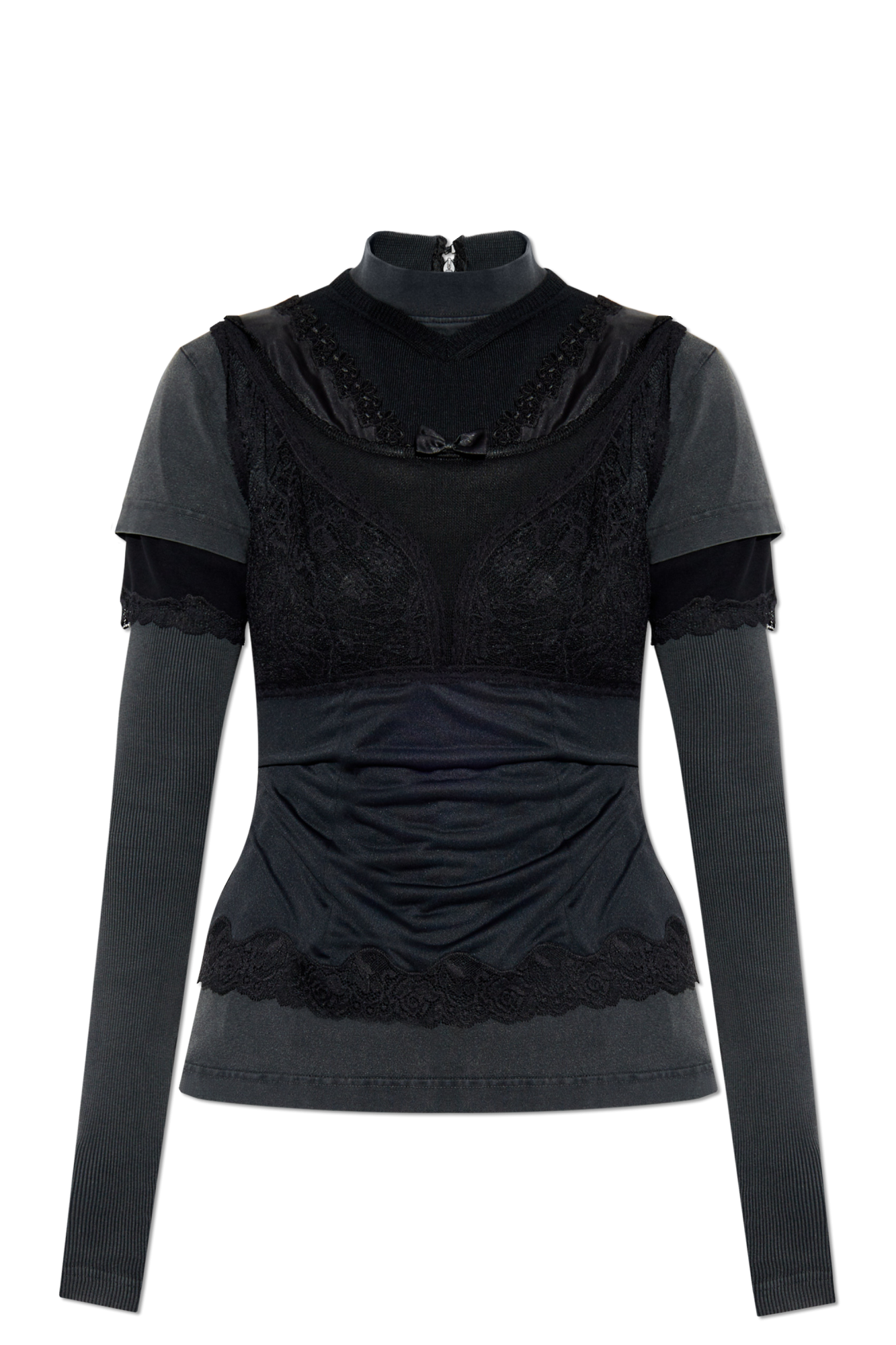 Balenciaga Top Ze Stójką, Kobiety, Czarny