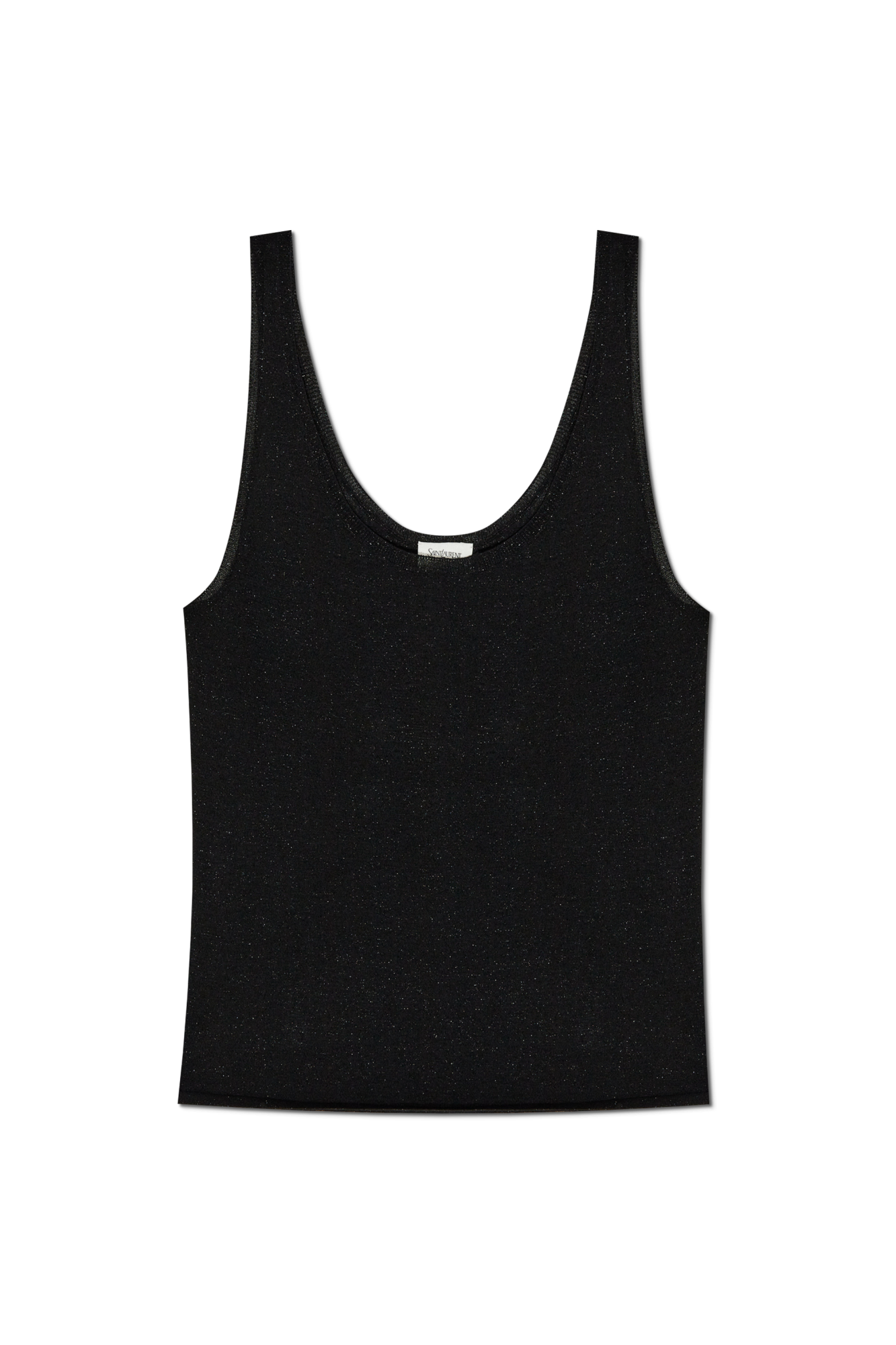 Saint Laurent Top Z Lureksową Nicią, Kobiety, Czarny