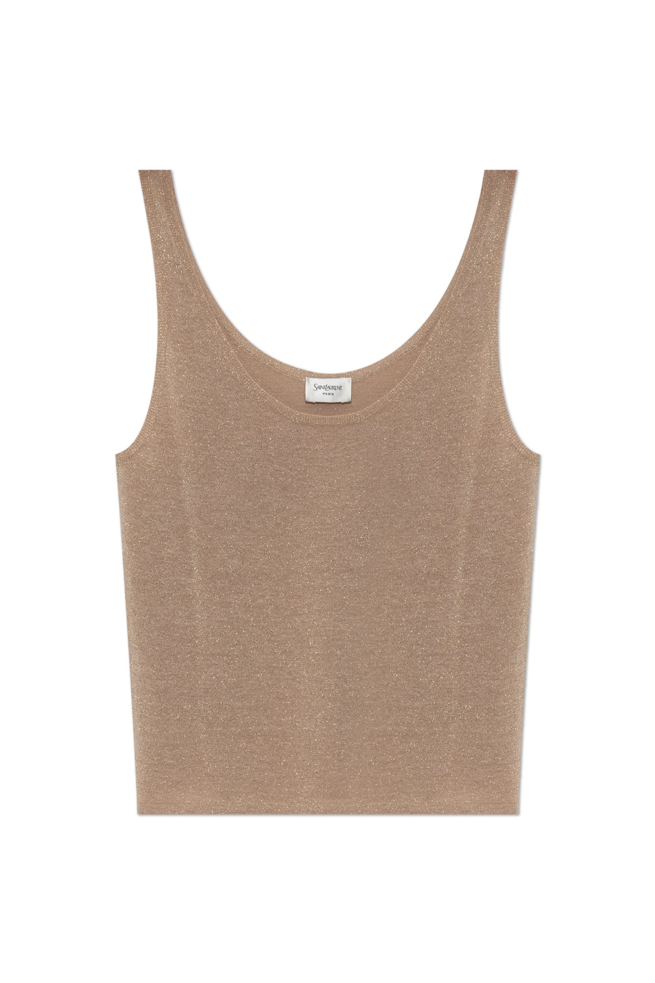 Saint Laurent Top Z Lureksową Nicią, Kobiety, Beżowy