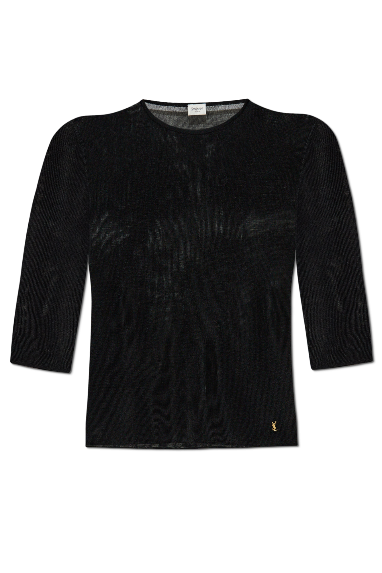 Saint Laurent Top Z Aplikacją W Kształcie Logo, Kobiety, Czarny