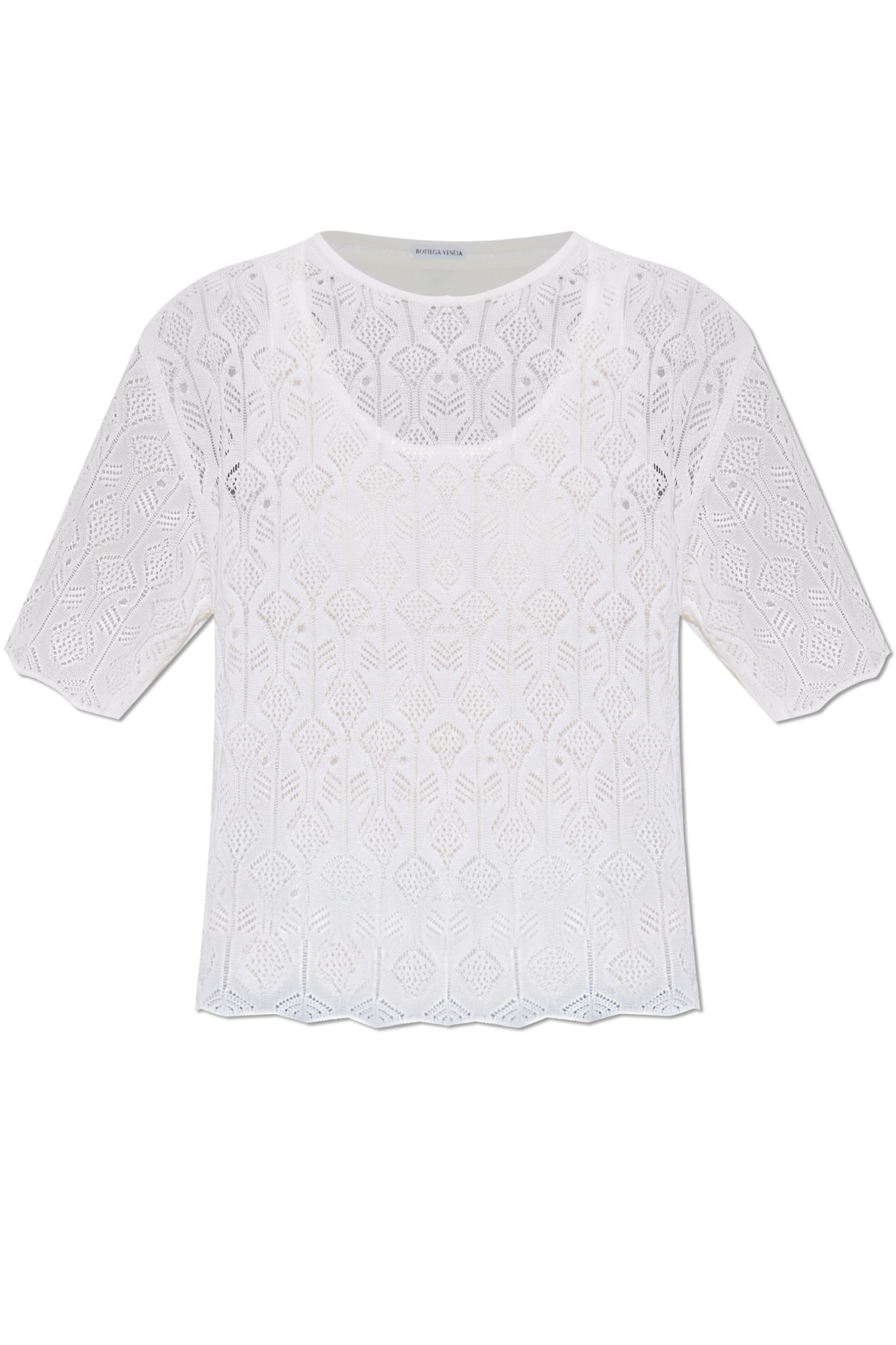 Bottega Veneta Koronkowy Top, Kobiety, Biały