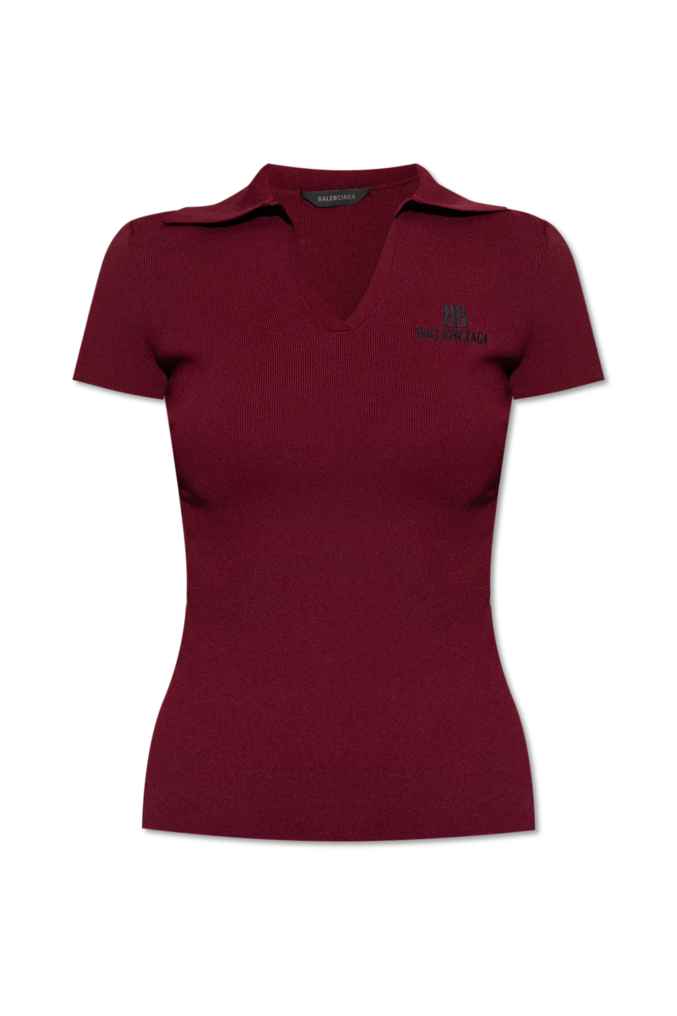 Balenciaga Polo Z Wyszytym Logo, Kobiety, Bordo