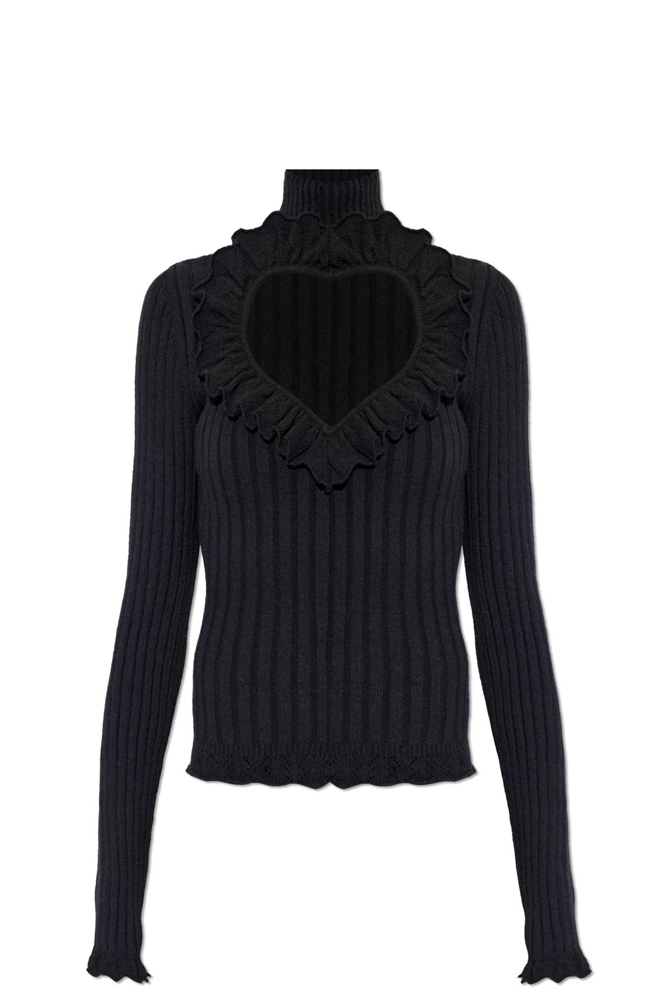 Balenciaga Top Z Dekoracyjnym Wycięciem, Kobiety, Czarny