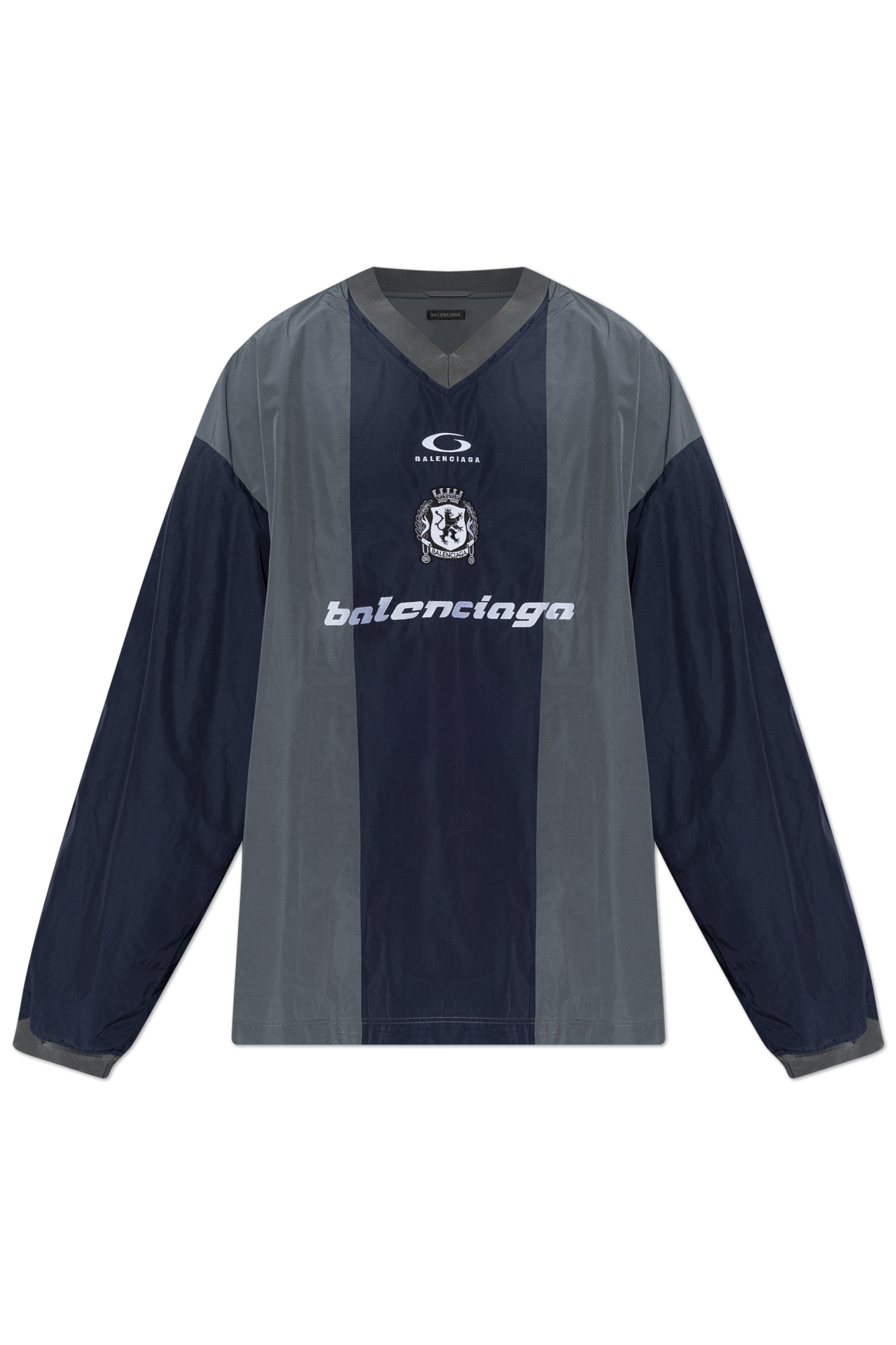 Balenciaga Bluza Z Wyszytym Logo, Mężczyźni, Granatowy