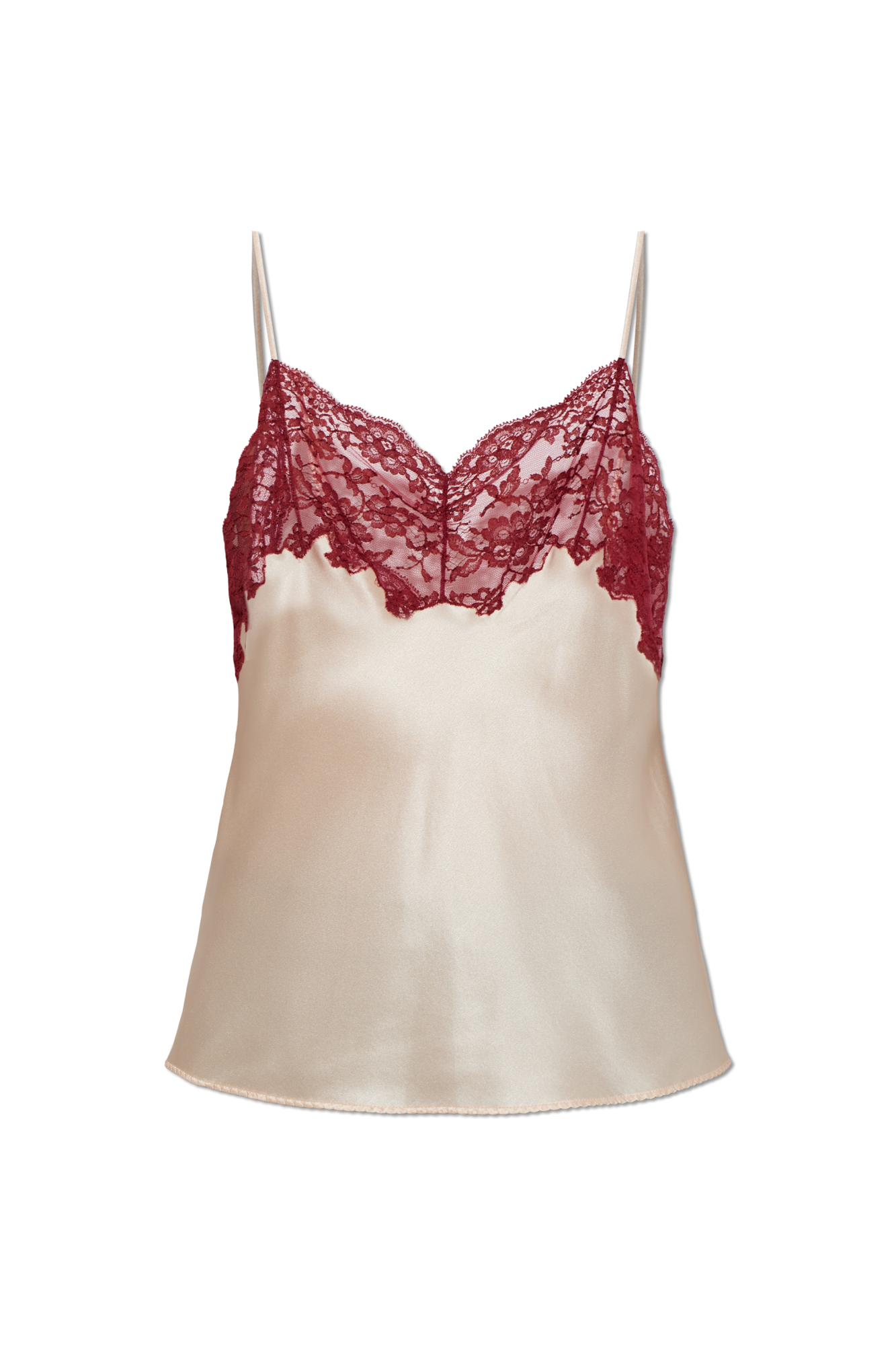 Saint Laurent Jedwabny Top, Kobiety, Kremowy