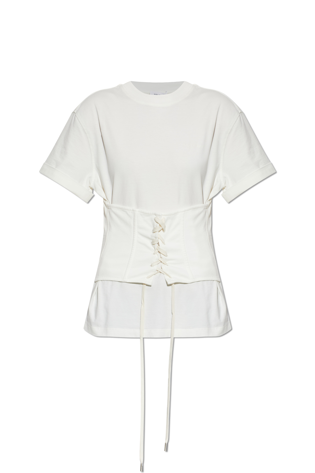 Alexander McQueen T-shirt Z Dekoracyjnym Wiązaniem, Kobiety, Biały