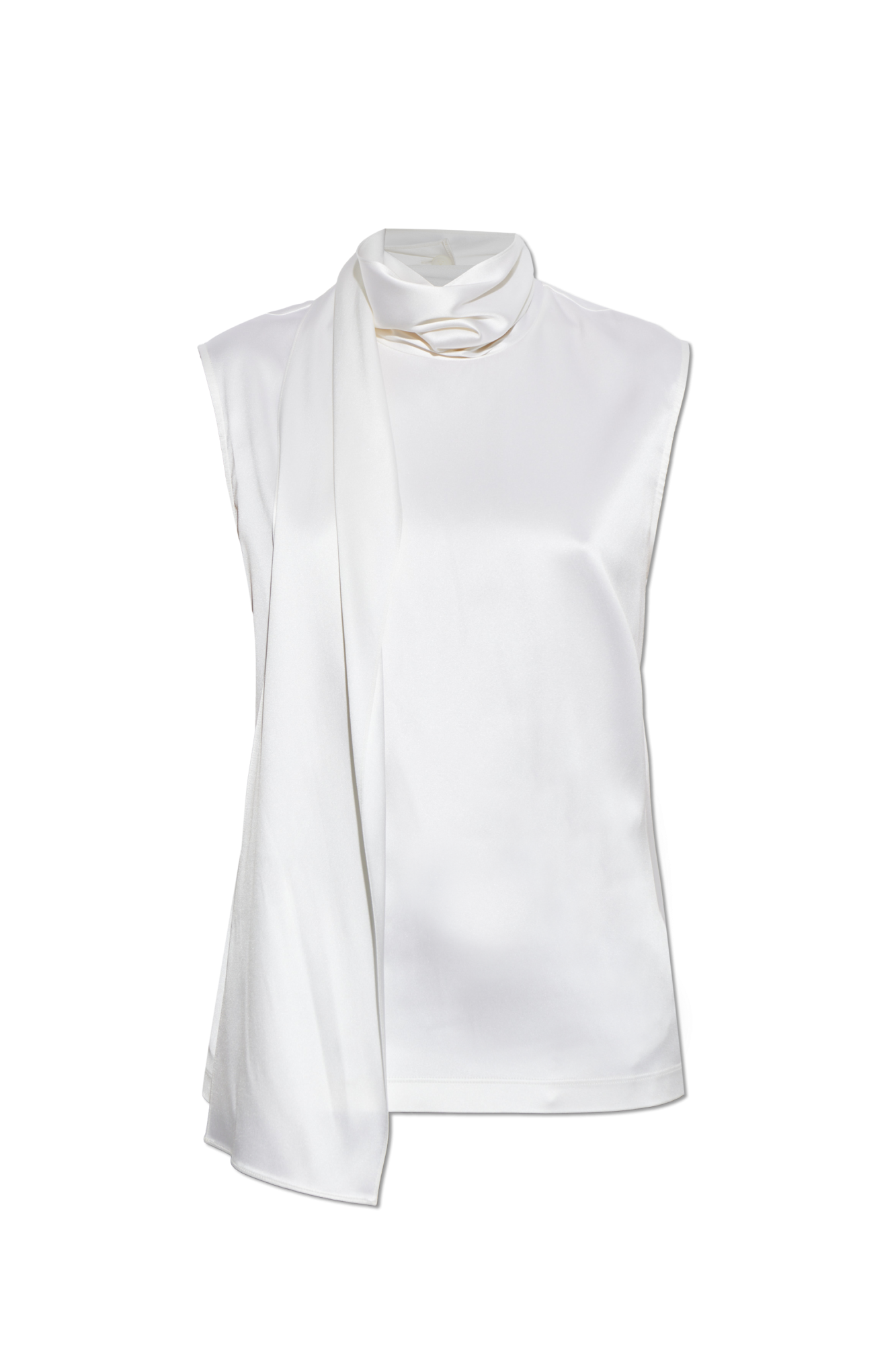 Bottega Veneta Jedwabny Top Bez Rękawów, Kobiety, Kremowy