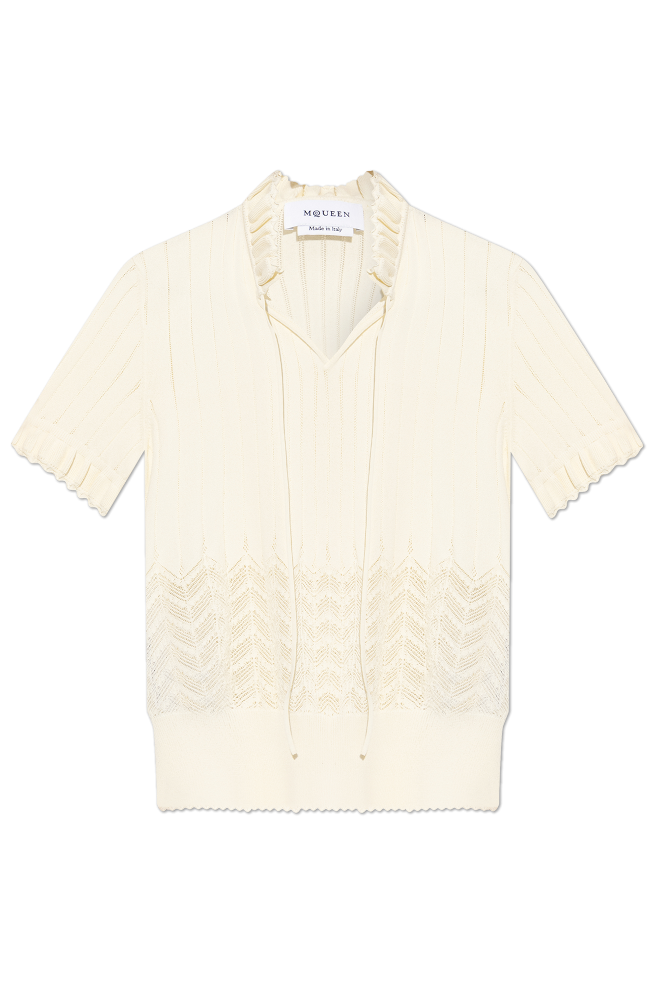 Alexander McQueen Top Ze Stójką, Kobiety, Kremowy