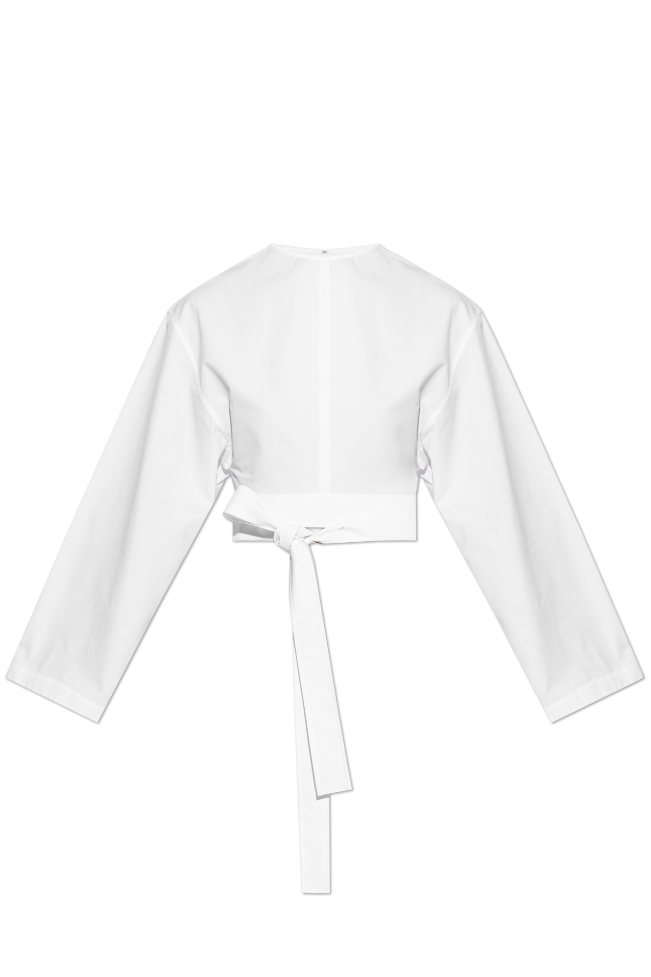 Alaïa Krótki Top Z Dekoracyjnym Wiązaniem, Kobiety, Biały