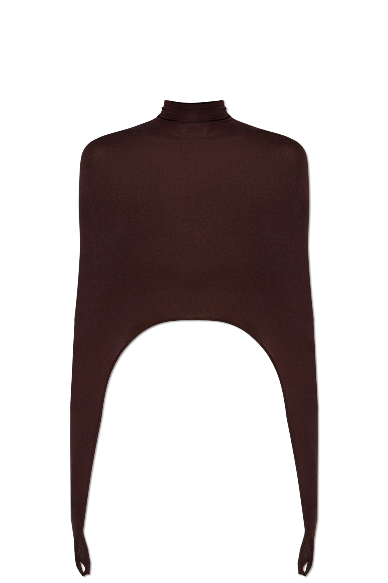 Alaïa Jedwabny Top Ze Stójką, Kobiety, Brązowy