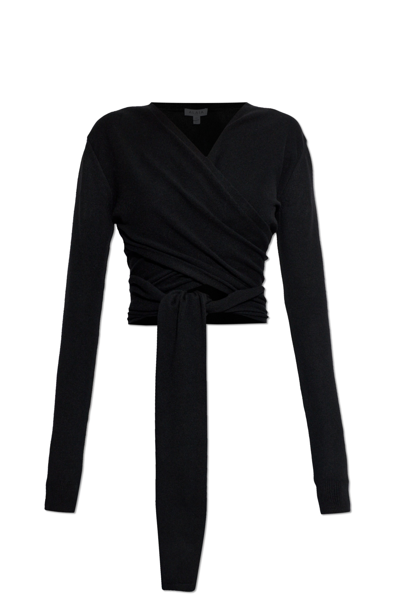 Alaïa Kardigan Z Dekoracyjnym Wiązaniem, Kobiety, Czarny