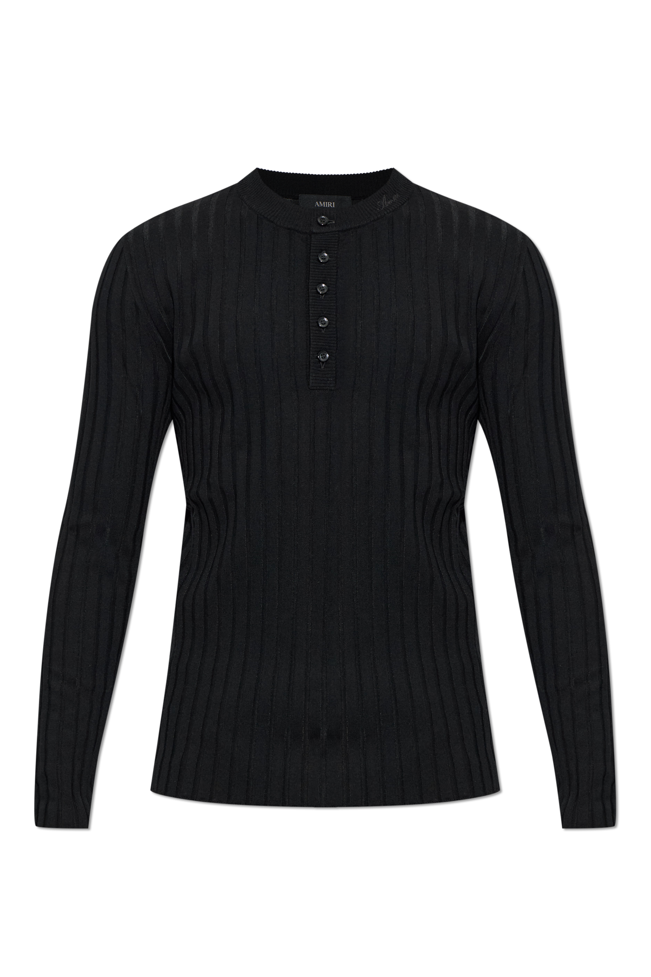 Amiri Sweter Z Wyszytym Logo, Mężczyźni, Czarny