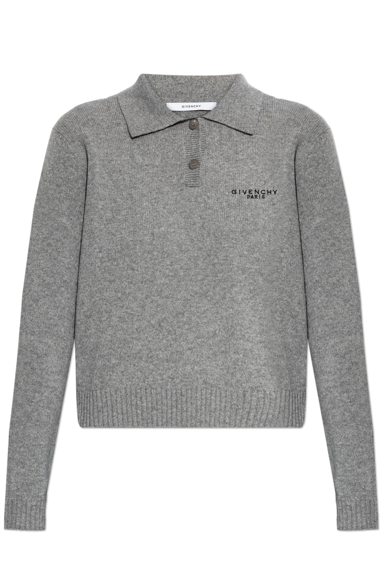 Givenchy Wełniany Sweter Polo, Kobiety, Szary