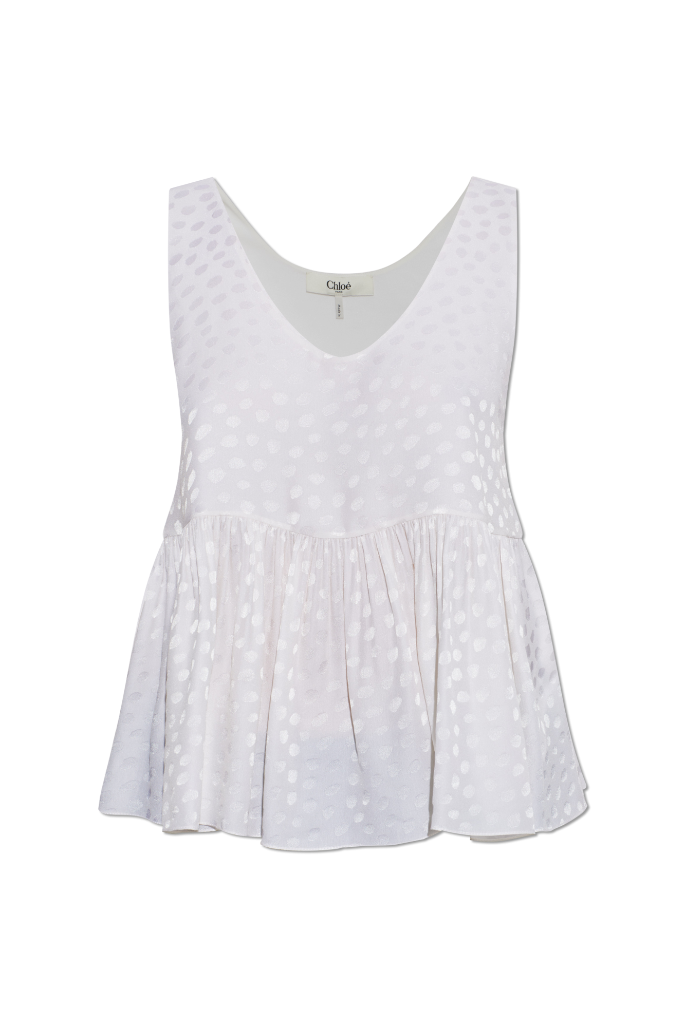 Chloé Jedwabny Top, Kobiety, Biały