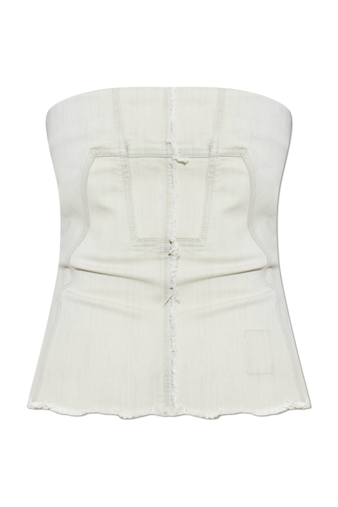 Rick Owens DRKSHDW Jeansowy Top Z Efektem `vintage`, Kobiety, Szary