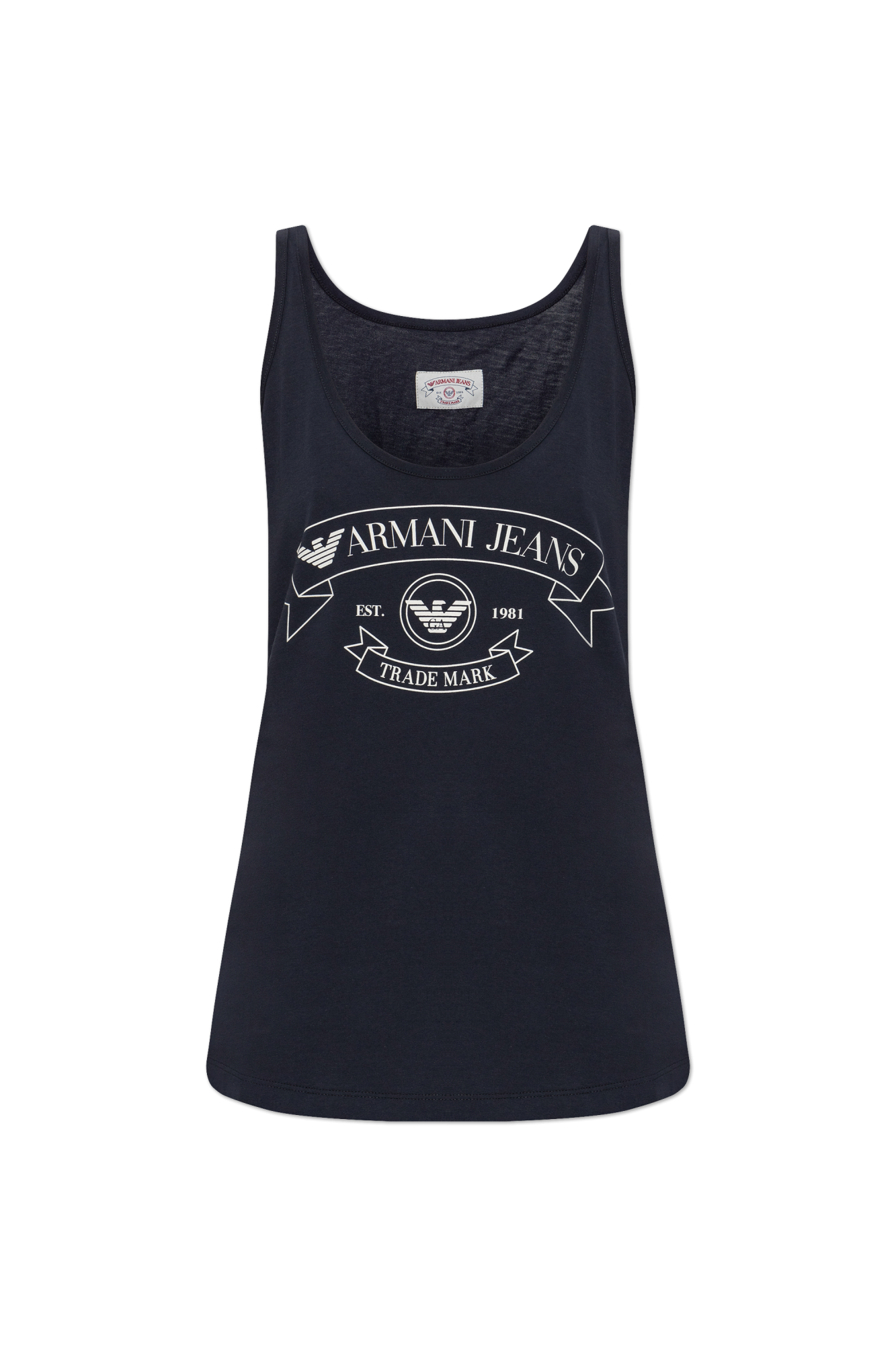 Emporio Armani Top Z Nadrukiem, Kobiety, Granatowy