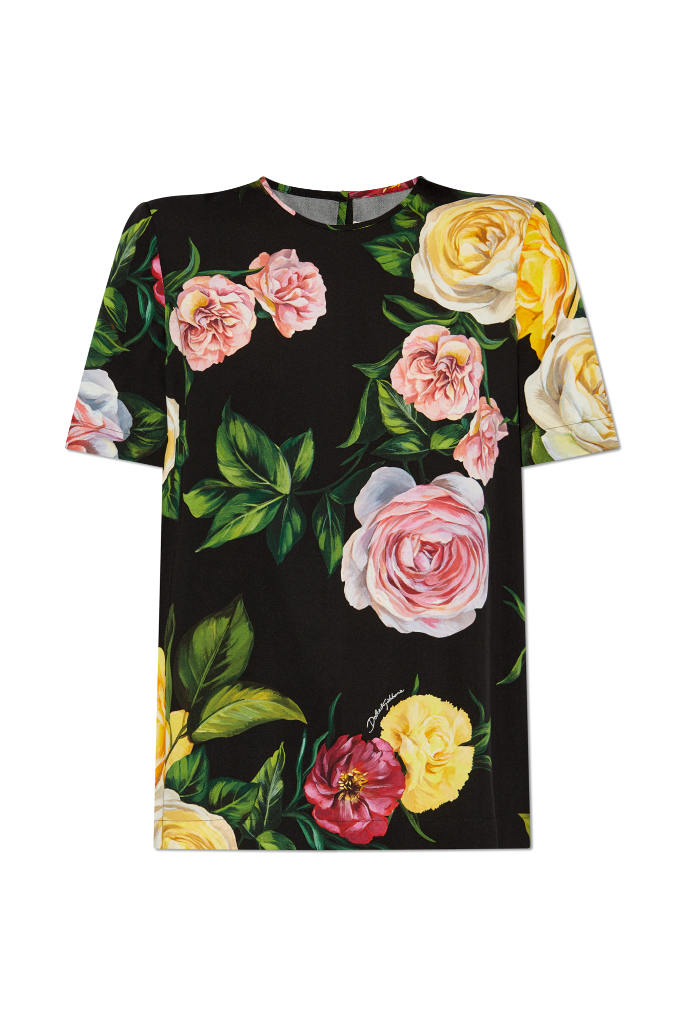 Dolce & Gabbana Jedwabny Top Z Motywem Kwiatowym, Kobiety, Multikolor