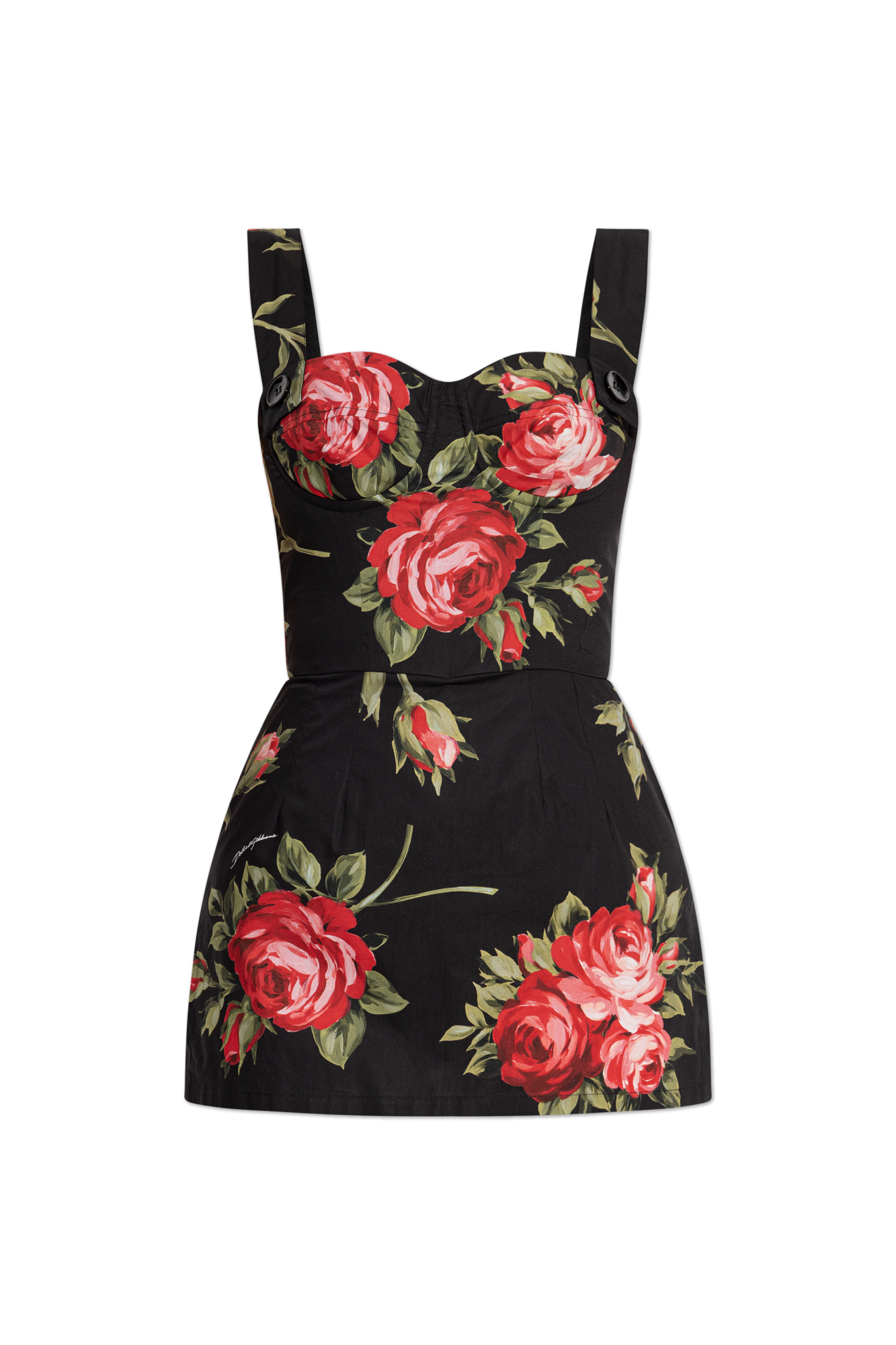 Dolce & Gabbana Top Z Motywem Kwiatowym, Kobiety, Czarny