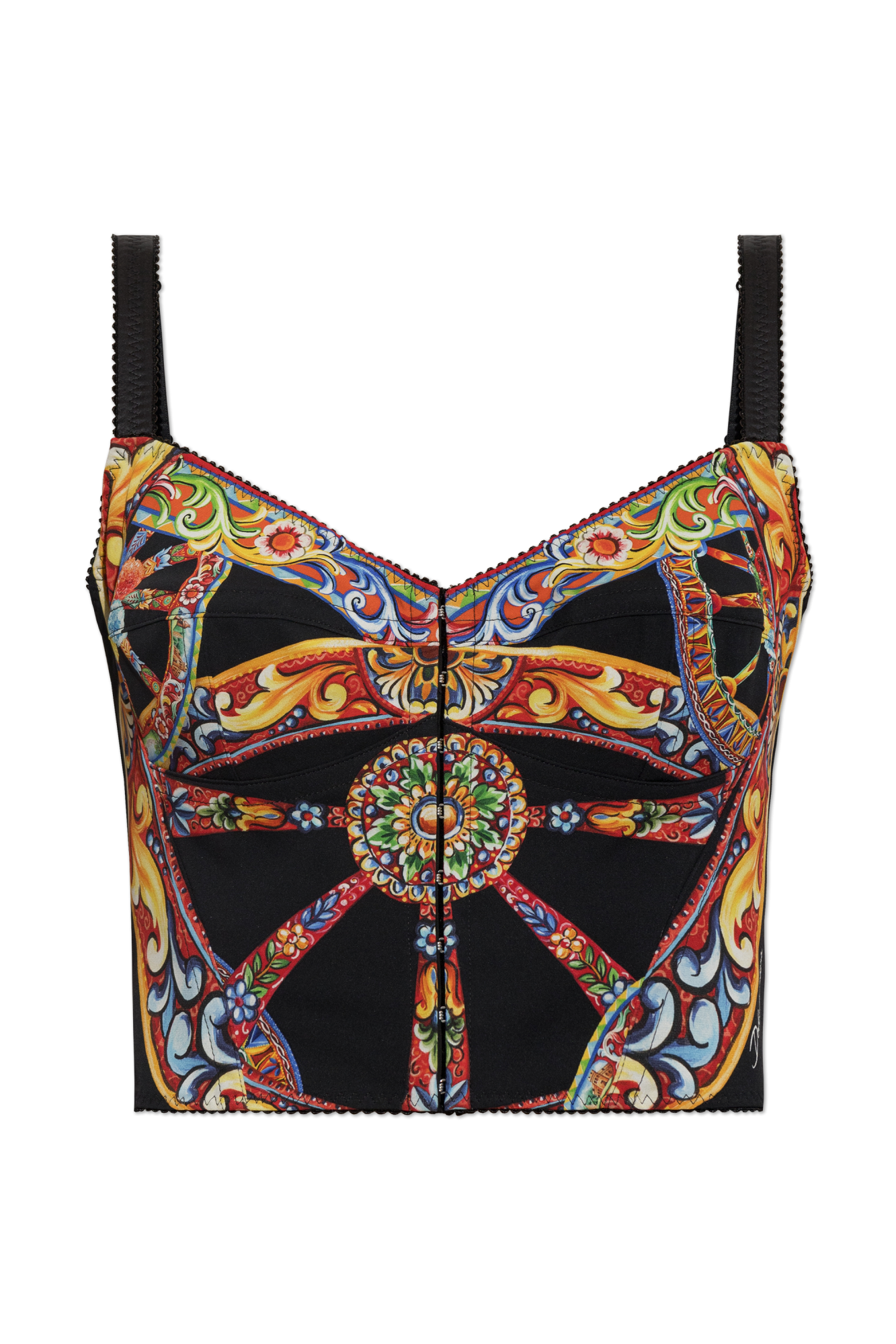 Dolce & Gabbana Krótki Top Z Nadrukiem `Carretto`, Kobiety, Multikolor