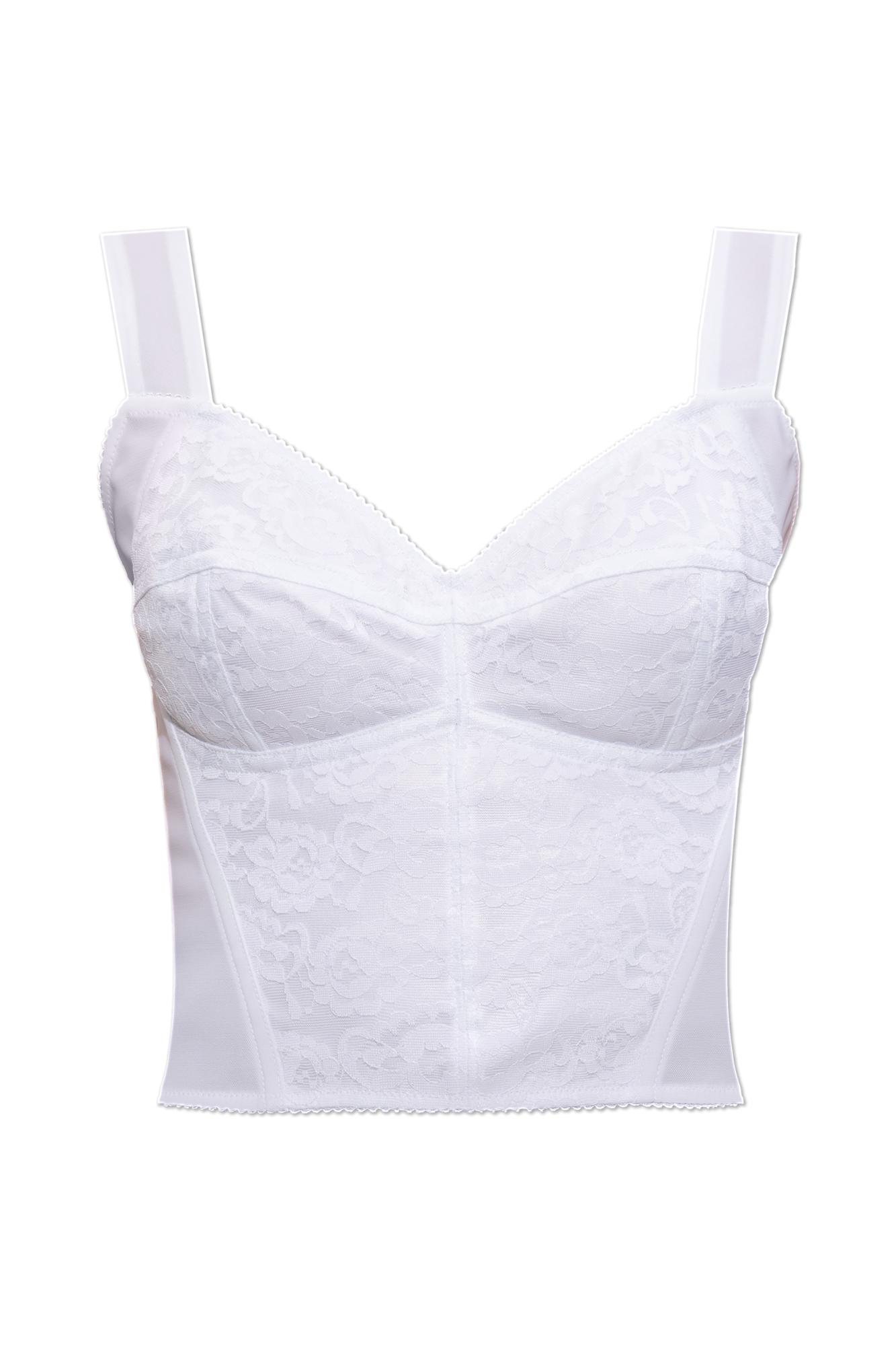 Dolce & Gabbana Krótki Top Na Ramiączkach, Kobiety, Biały