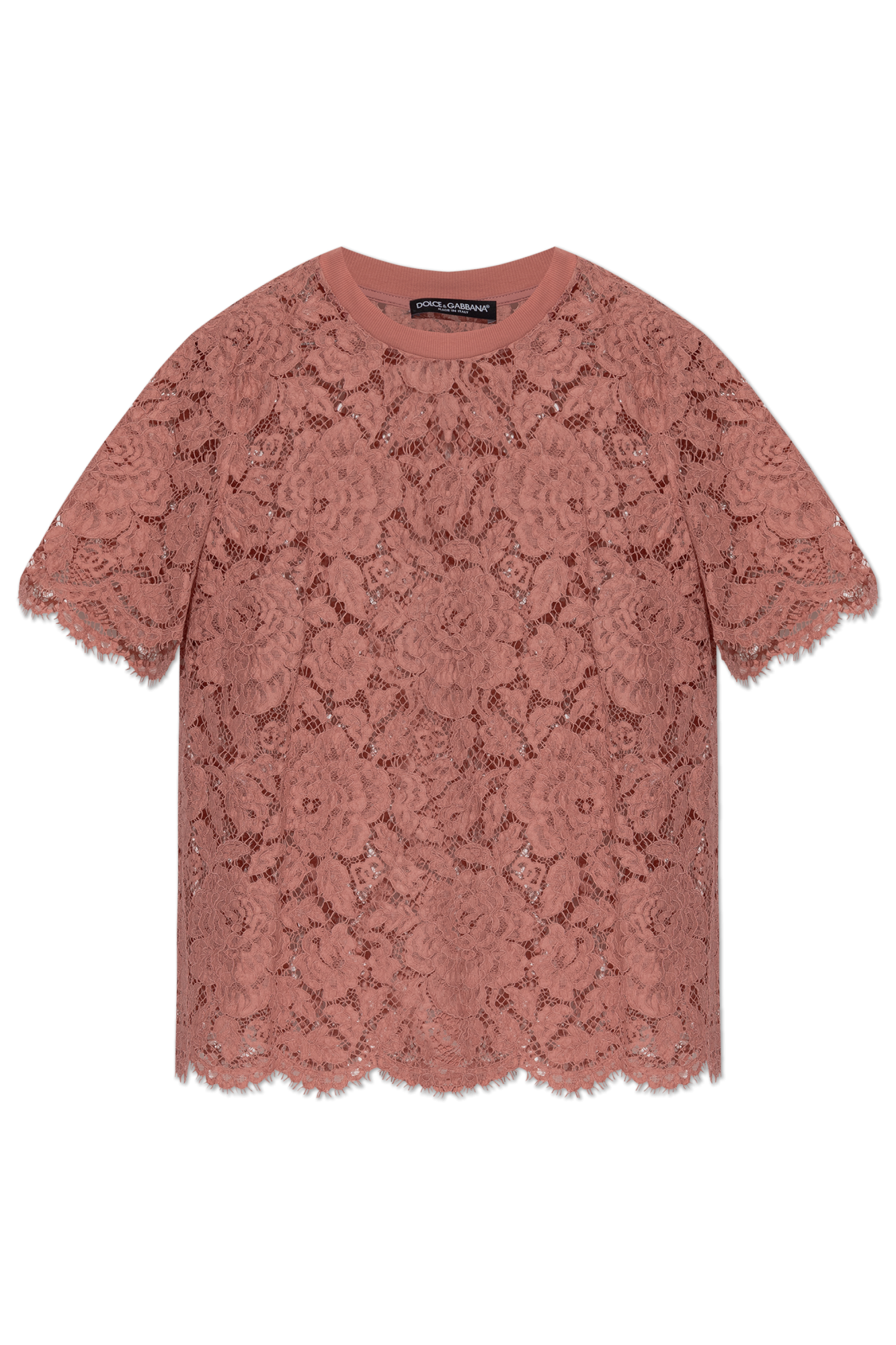 Dolce & Gabbana Koronkowy Top, Kobiety, Różowy