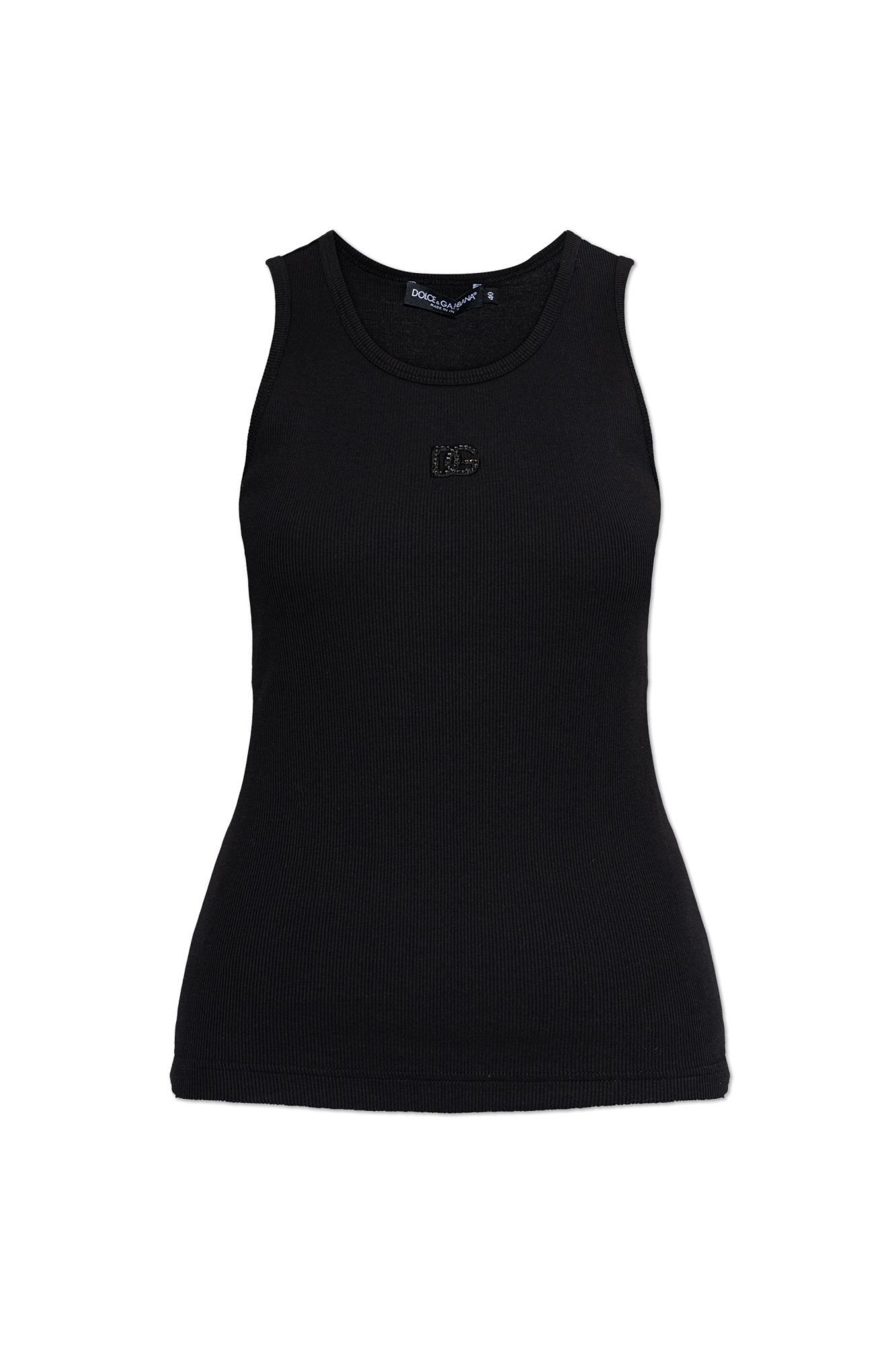 Dolce & Gabbana Prążkowany Top Na Ramiączkach, Kobiety, Czarny