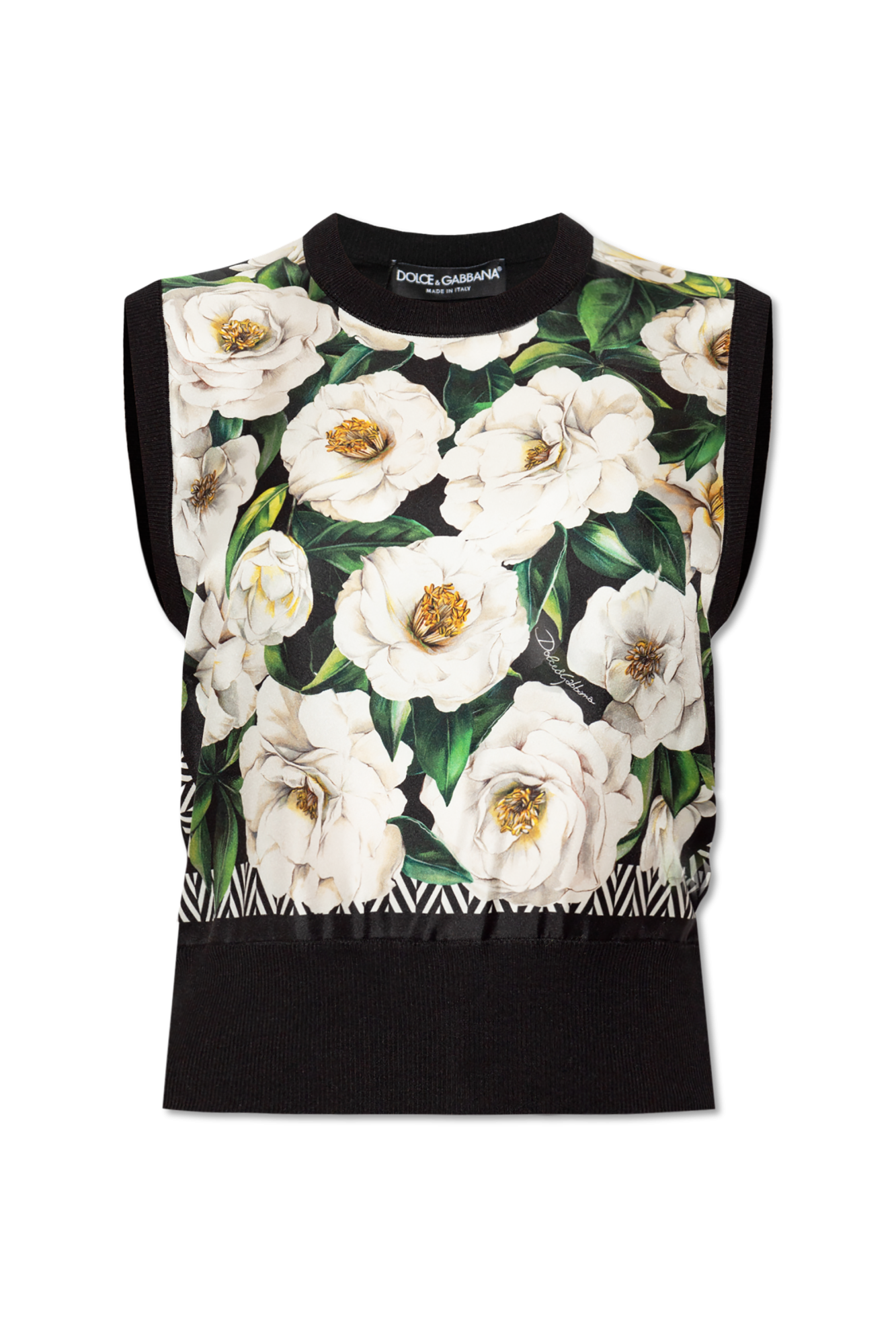 Dolce & Gabbana Jedwabny Top Bez Rękawów, Kobiety, Czarny