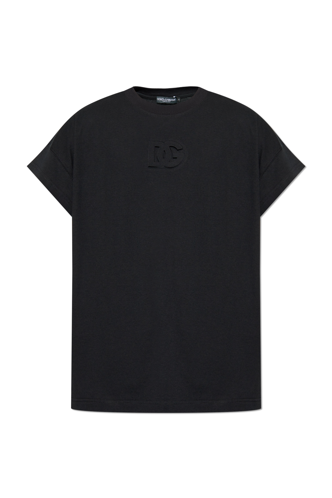 Dolce & Gabbana T-shirt Z Logo, Mężczyźni, Czarny