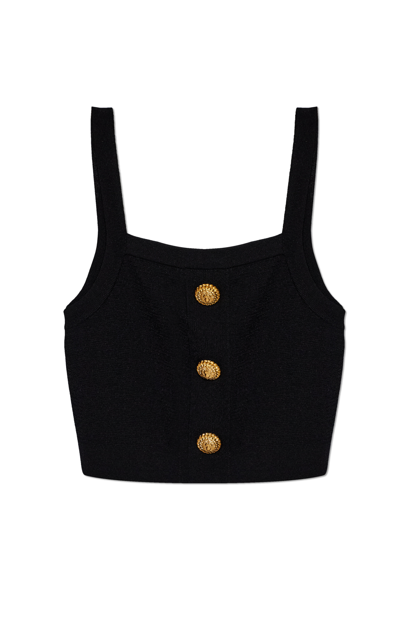 Balmain Krótki Top Na Ramiączkach, Kobiety, Czarny