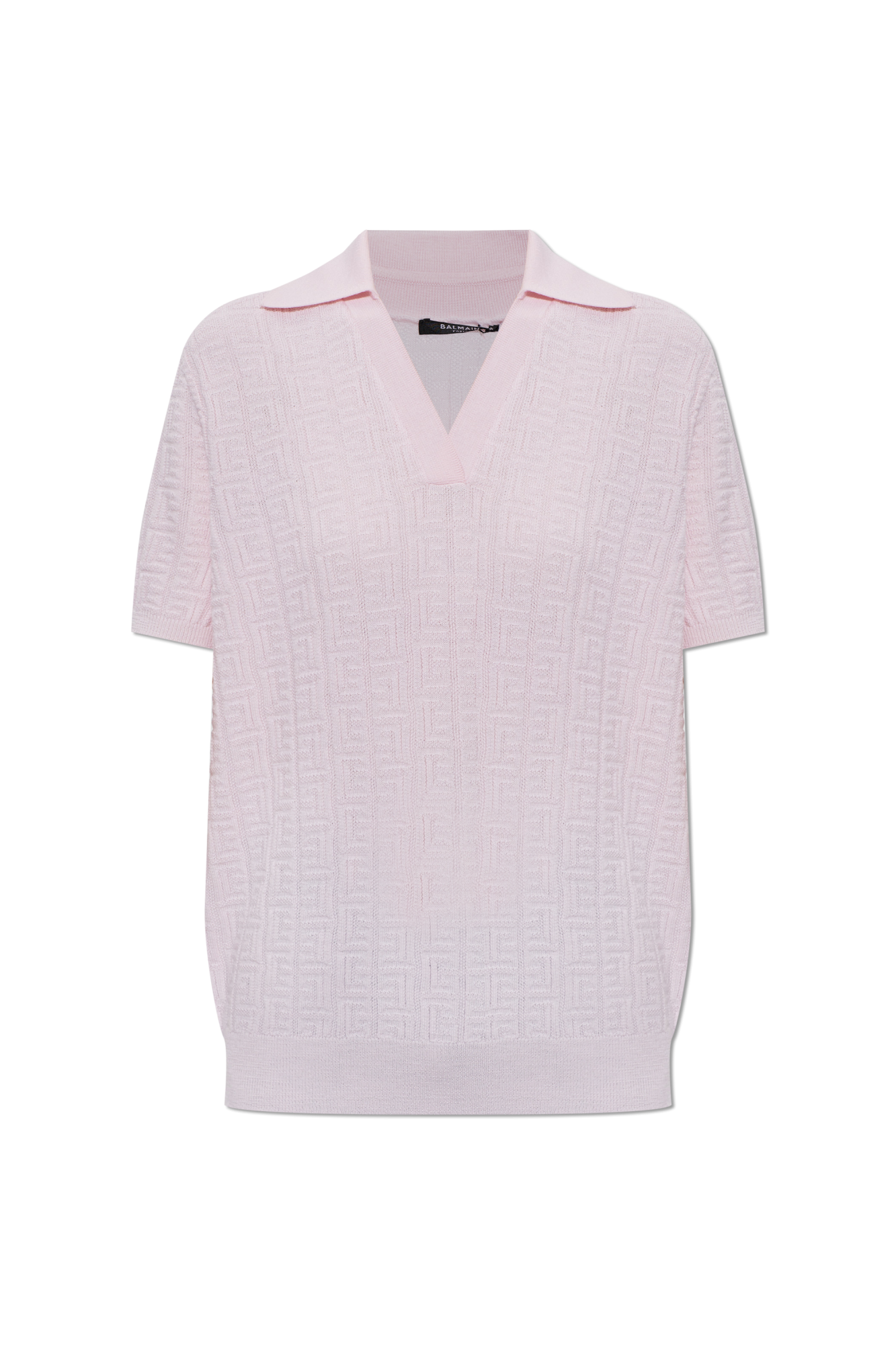 Balmain Wełniany Sweter Z Monogramem, Kobiety, Różowy