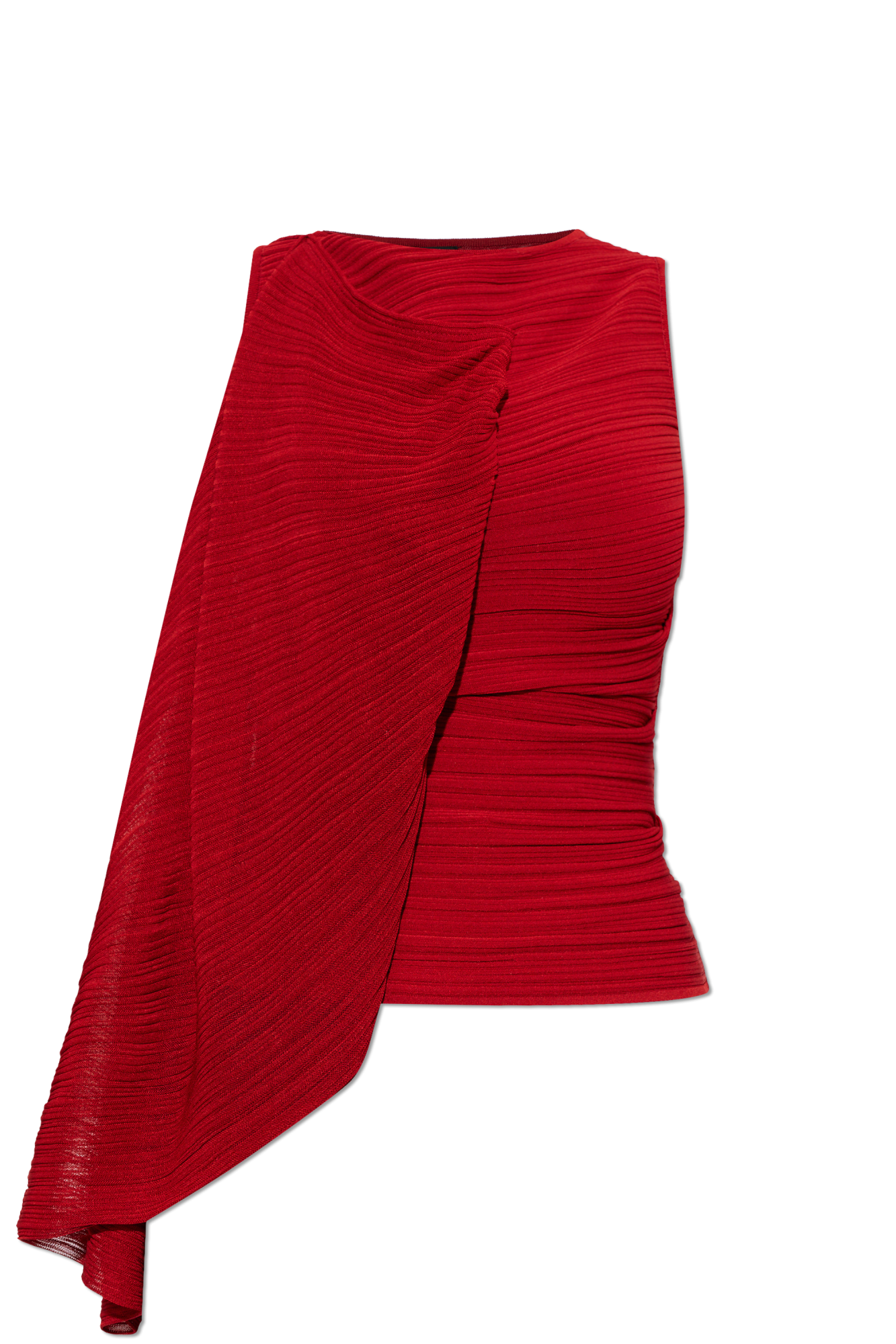 Balmain Plisowany Top, Kobiety, Czerwony