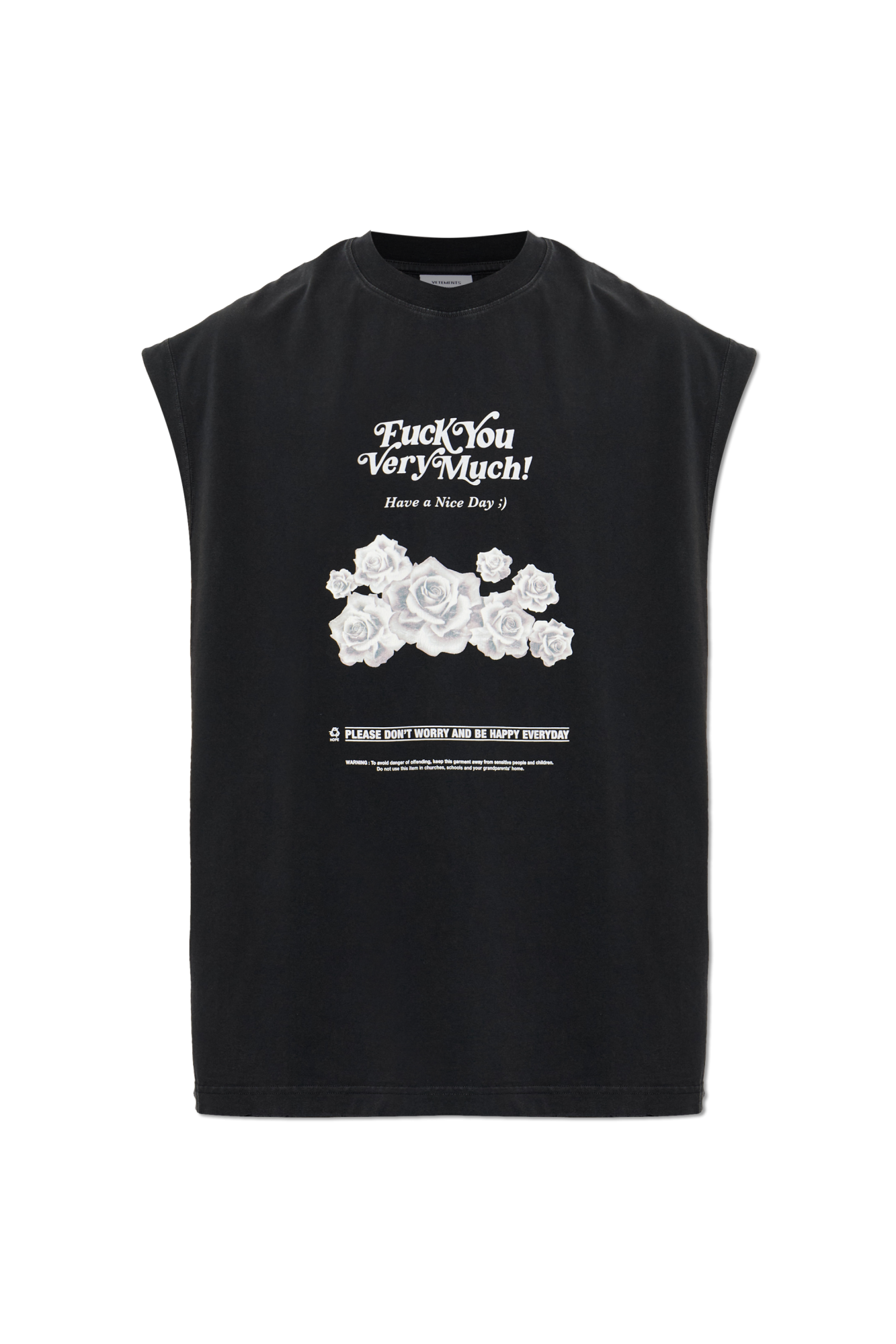 VETEMENTS T-shirt Z Nadrukiem, Mężczyźni, Czarny